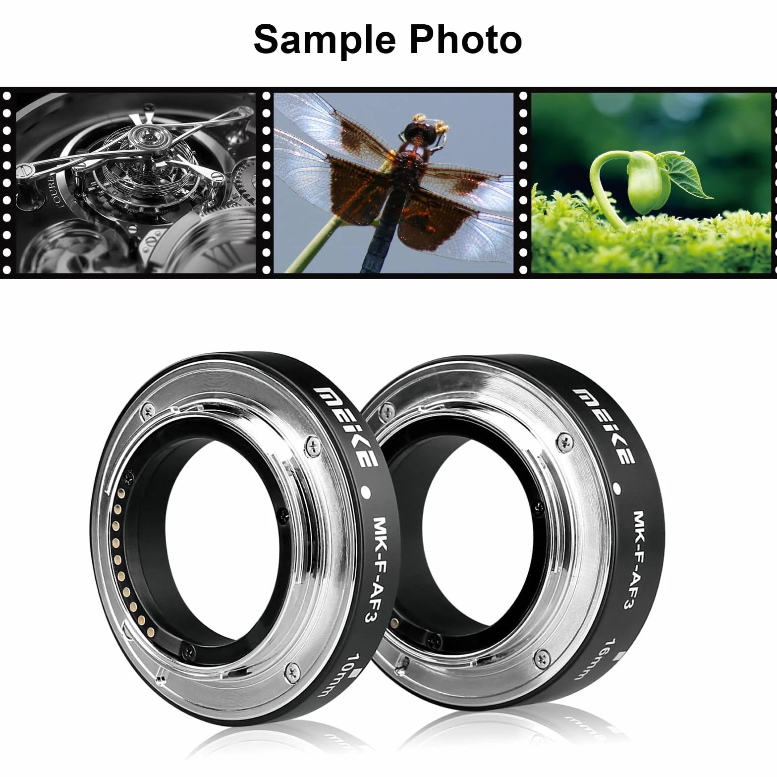 Meike MK-F-AF3 metalowa rura przedłużająca autofokus do aparatu Fujifilm bezlusterkowe X-T1, X-T2, X-T3, X-T10, X-T20, X-T30, X-Pro1, X-Pro2, X-A1, X-E1, X-E2, X-E3 (10 mm + 16 mm)