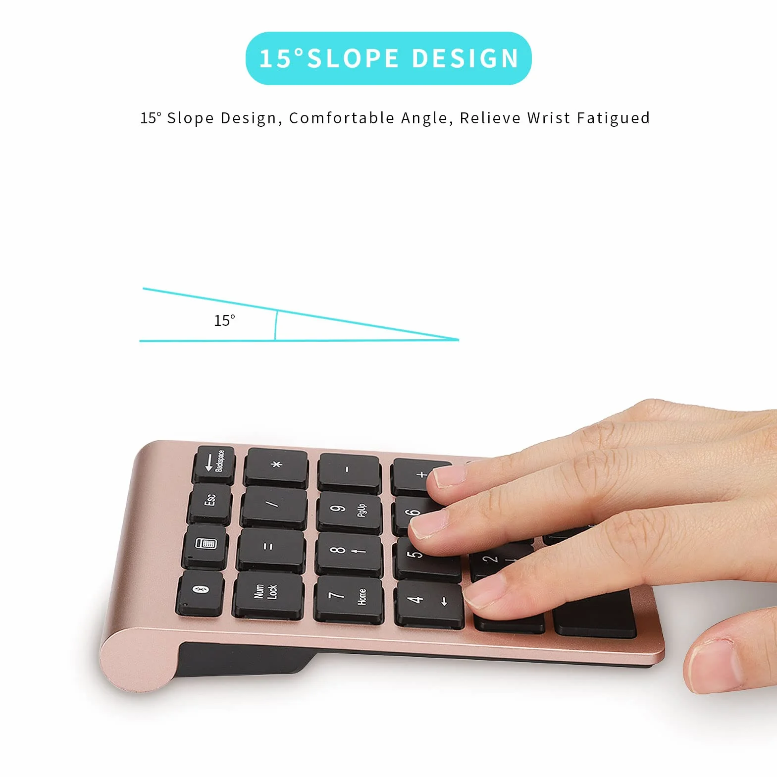 Gugxiom Blok numeryczny Bluetooth 5.0, 22 przyciski, przenośny mini do laptopa