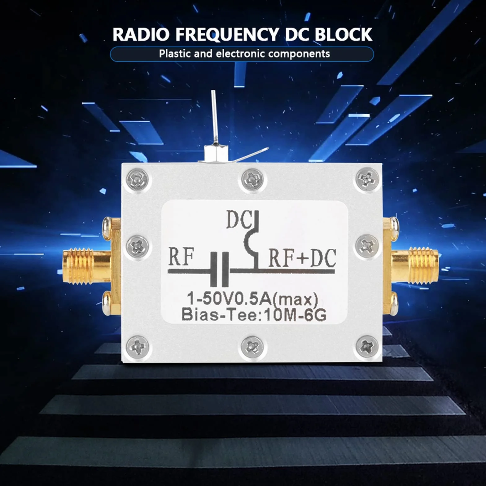 10MHz-6GHz Bias Tee Szerokopasmowa częstotliwość Radiowa Mikrofalowa Koncentryczna Polaryzacja Wysokiej Częstotliwości moduł Wzmacniacza Indukcyjnego