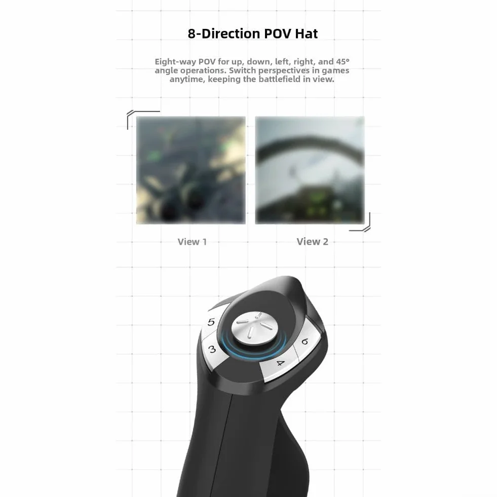 Symulowany kontroler lotu o ergonomicznej konstrukcji i konstrukcji ABS do PC na PS4 i Xbox z responsywnymi przyciskami i kompaktowym rozmiarem 36 x 19 x 25 cm