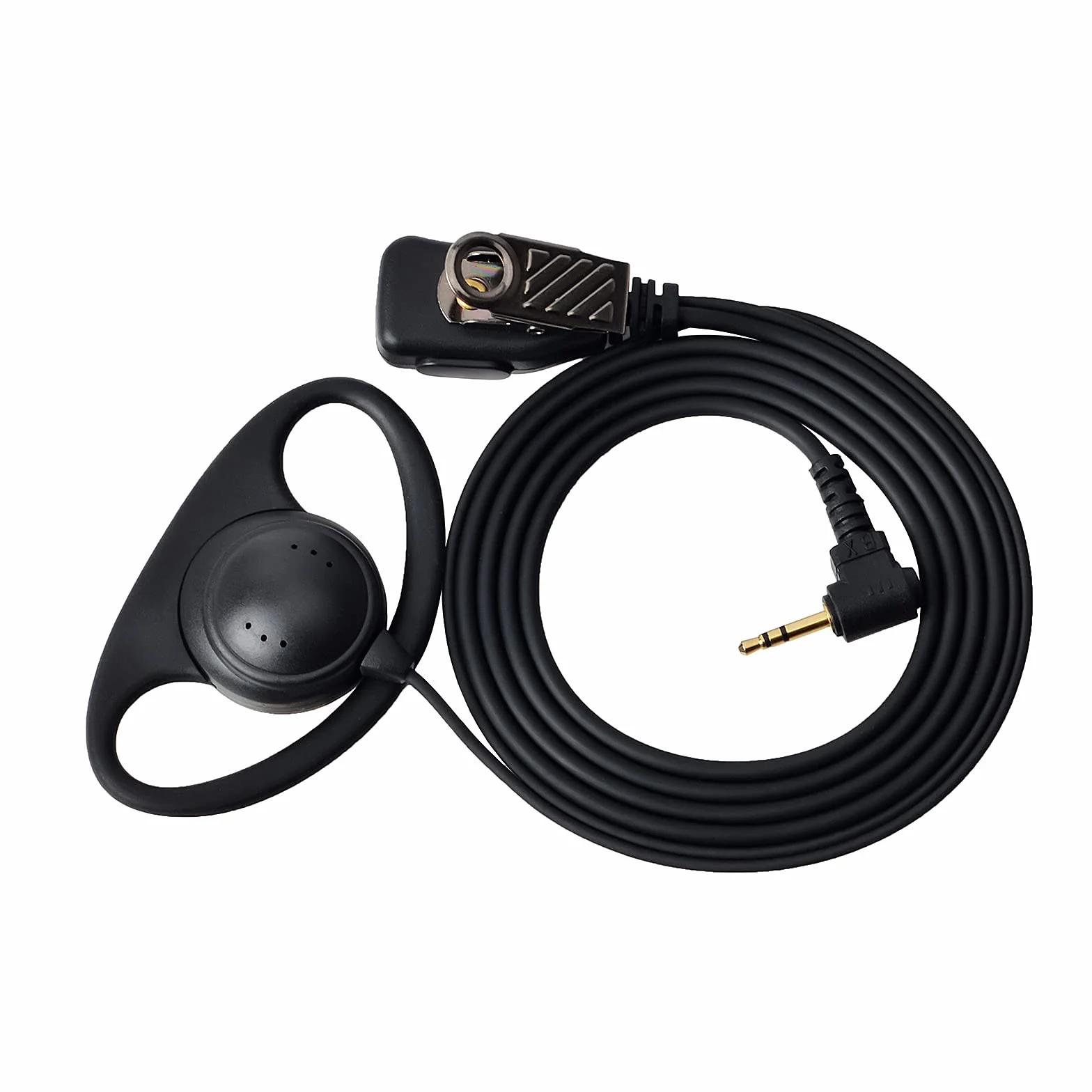 UAYESOK Zestaw słuchawkowy w kształcie litery D, 1 pin 2,5 mm, nausznik Walkie Talkie z mikrofonem PTT do Motorola Talkabout tlkr T92, H20, PMR446, T42, XT180, T82, Extreme T62, T61, Cobra, policyjne, 2-drożne radio (5 szt.)
