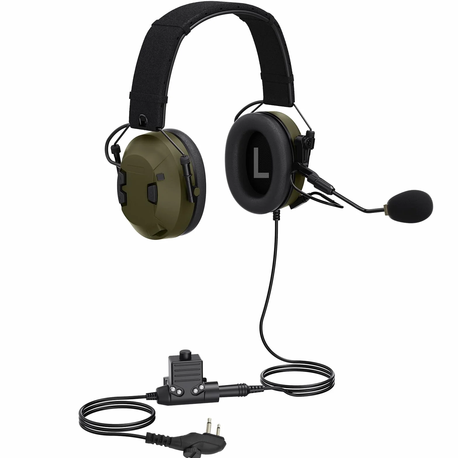 Taktyczny zestaw słuchawkowy walkie talkie polowanie strzelanie airsoft nauszniki PTT Boom mikrofon słuchawka, aktywny odbiór dźwięku, redukcja szumów słuchawki radiowe do Hytera bd502i bd552i bd402i