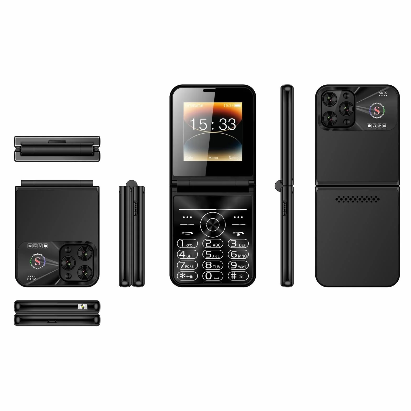 Dpofirs 2G telefon komórkowy z dużymi przyciskami dla osób starszych, ekran 2,6 cala, bateria 1400 mAh, 4 karty SIM, latarka LED, aparat