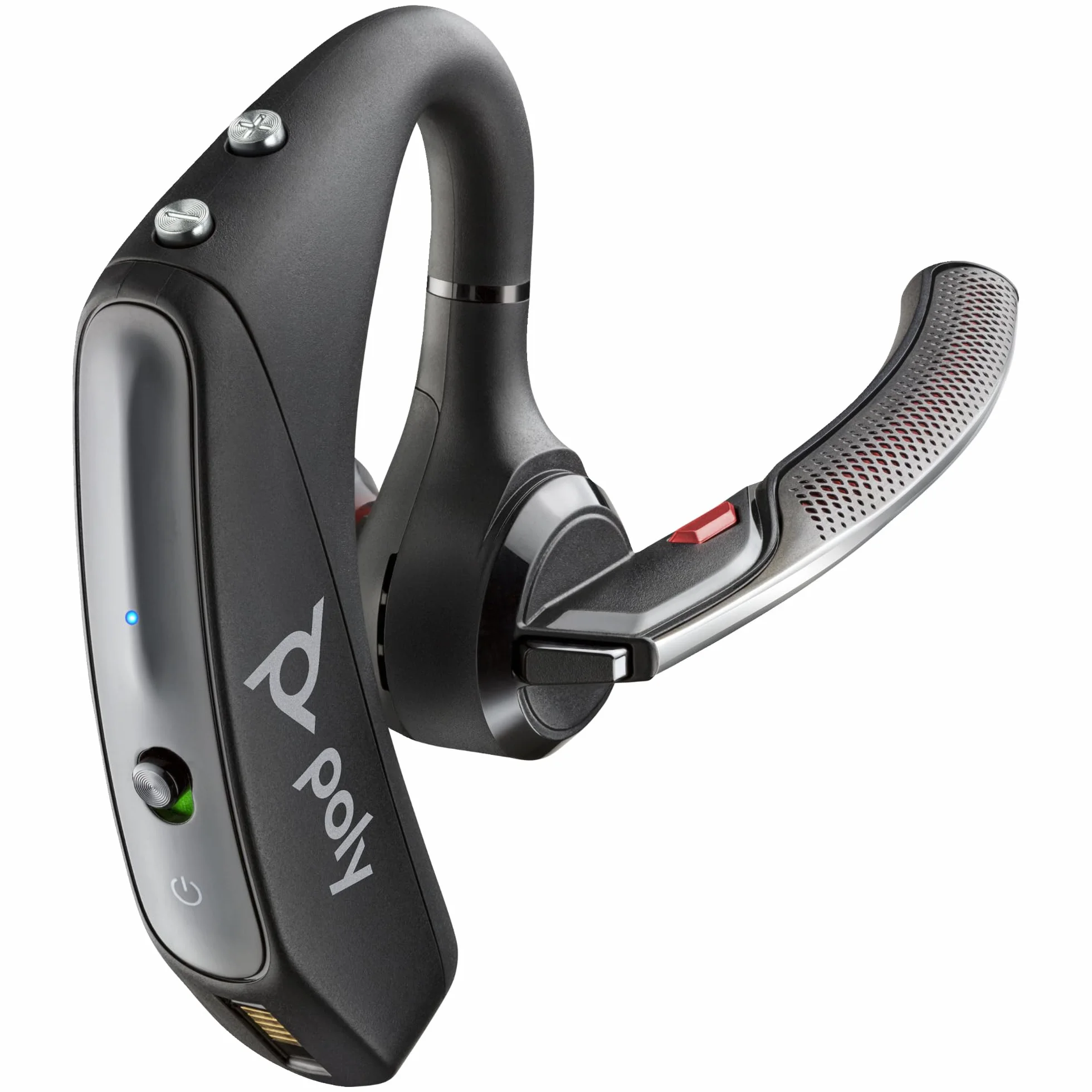 Plantronics Bluetooth-Mono-Headset 'Voyager 5200 UC' mit USB-A BT-Dongle, WindSmart-Technologie, Noise Cancelling, Smart Sensor-Technologie, Tragbares Ladegerät