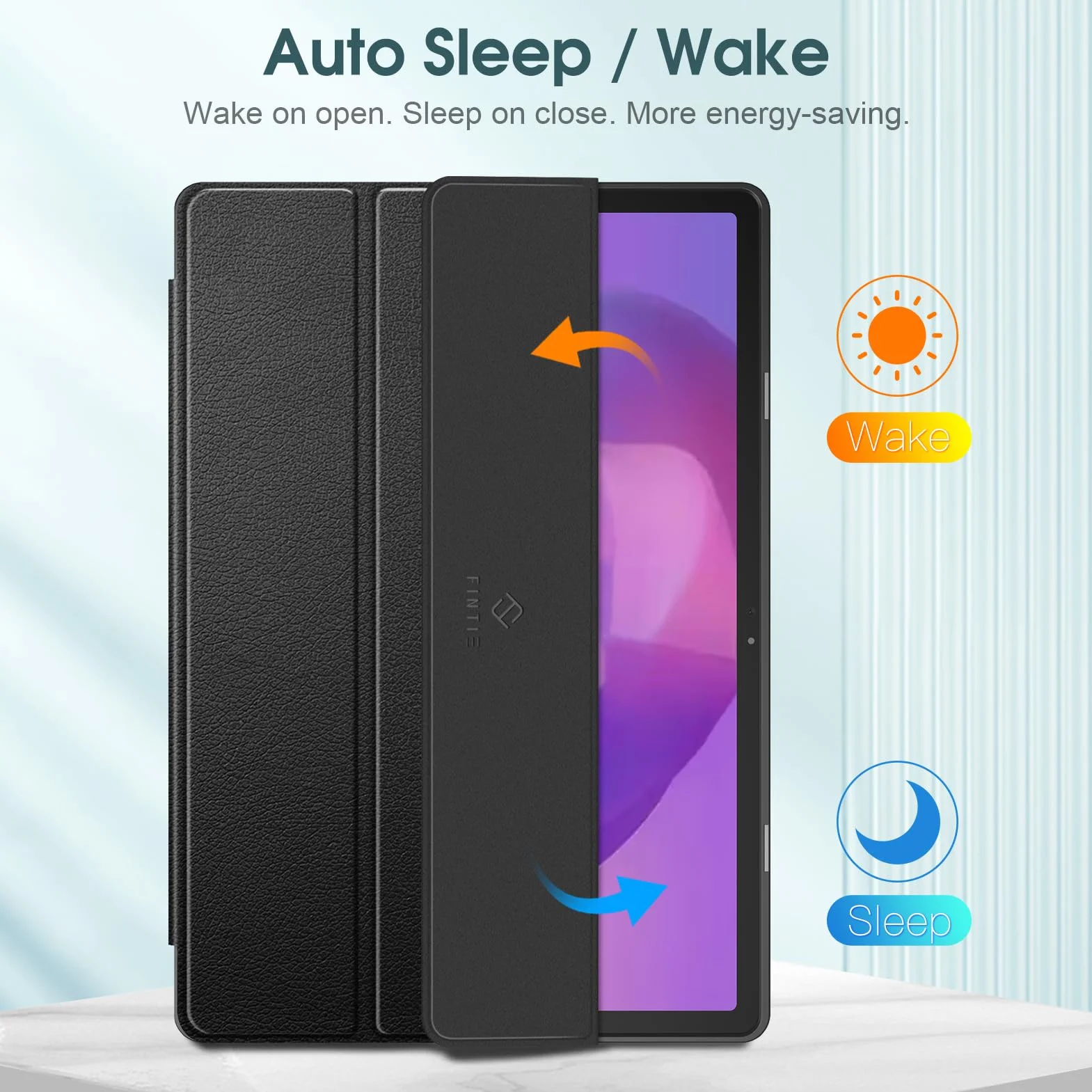 Fintie Etui do Lenovo Idea Tab Pro 12,7 cala 2025 (TB-373FU/ TB-375FC) - ultracienkie, miękkie etui ochronne z TPU z uchwytem na długopis i funkcją automatycznego wygaszenia/wybudzania, czarne