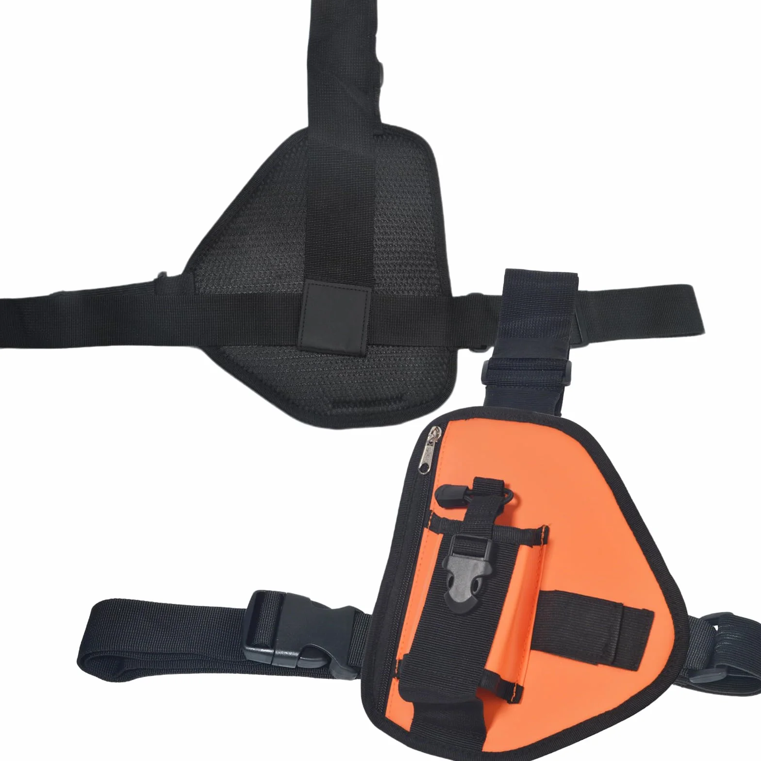 HYS Nylonowa uprząż na klatkę piersiową, regulowany pasek na ramię do wędrówek / użytku taktycznego, lekka torba crossbody z kieszeniami na zamek błyskawiczny, do dwukierunkowego radia Motorola