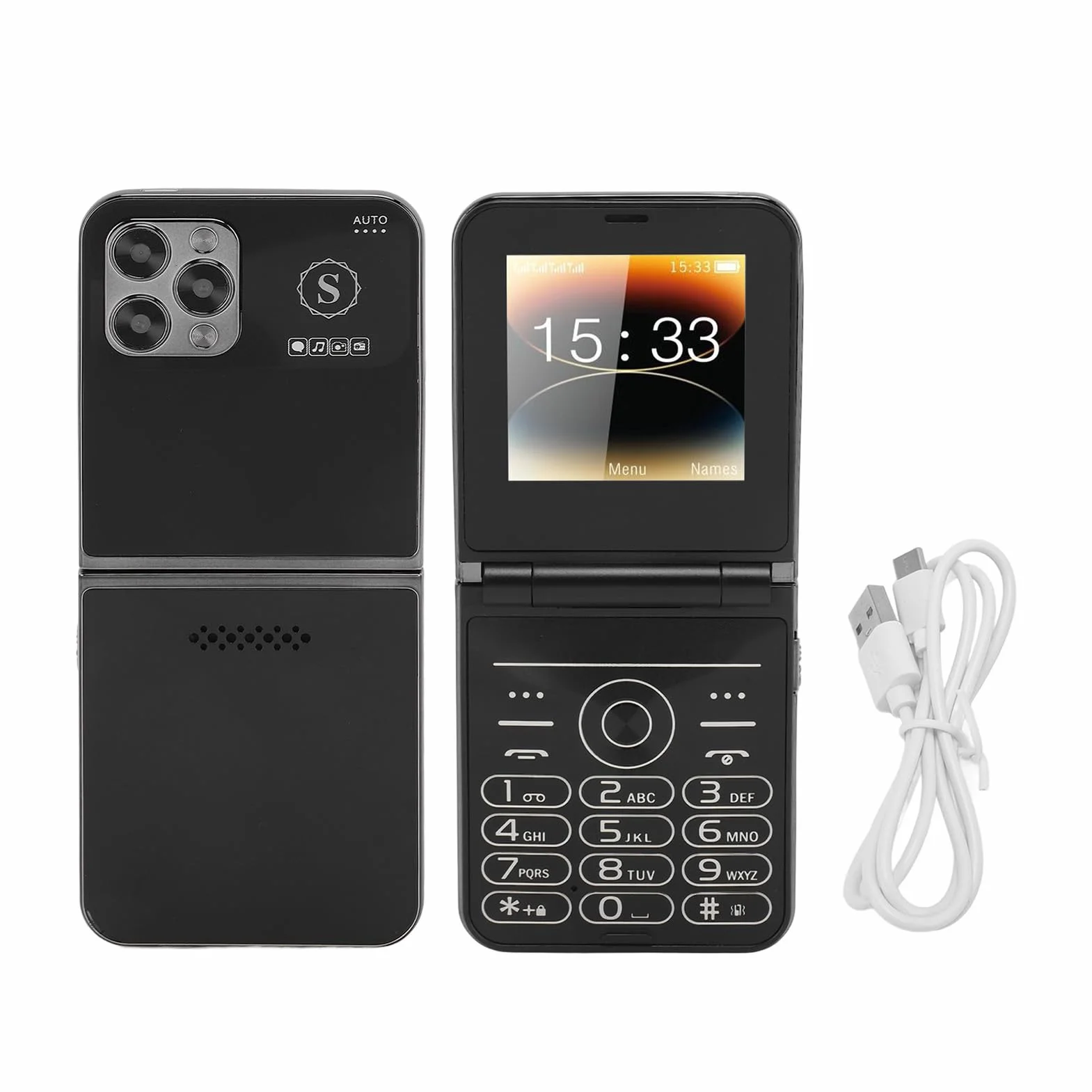 Dpofirs 2G telefon komórkowy z dużymi przyciskami dla osób starszych, ekran 2,6 cala, bateria 1400 mAh, 4 karty SIM, latarka LED, aparat