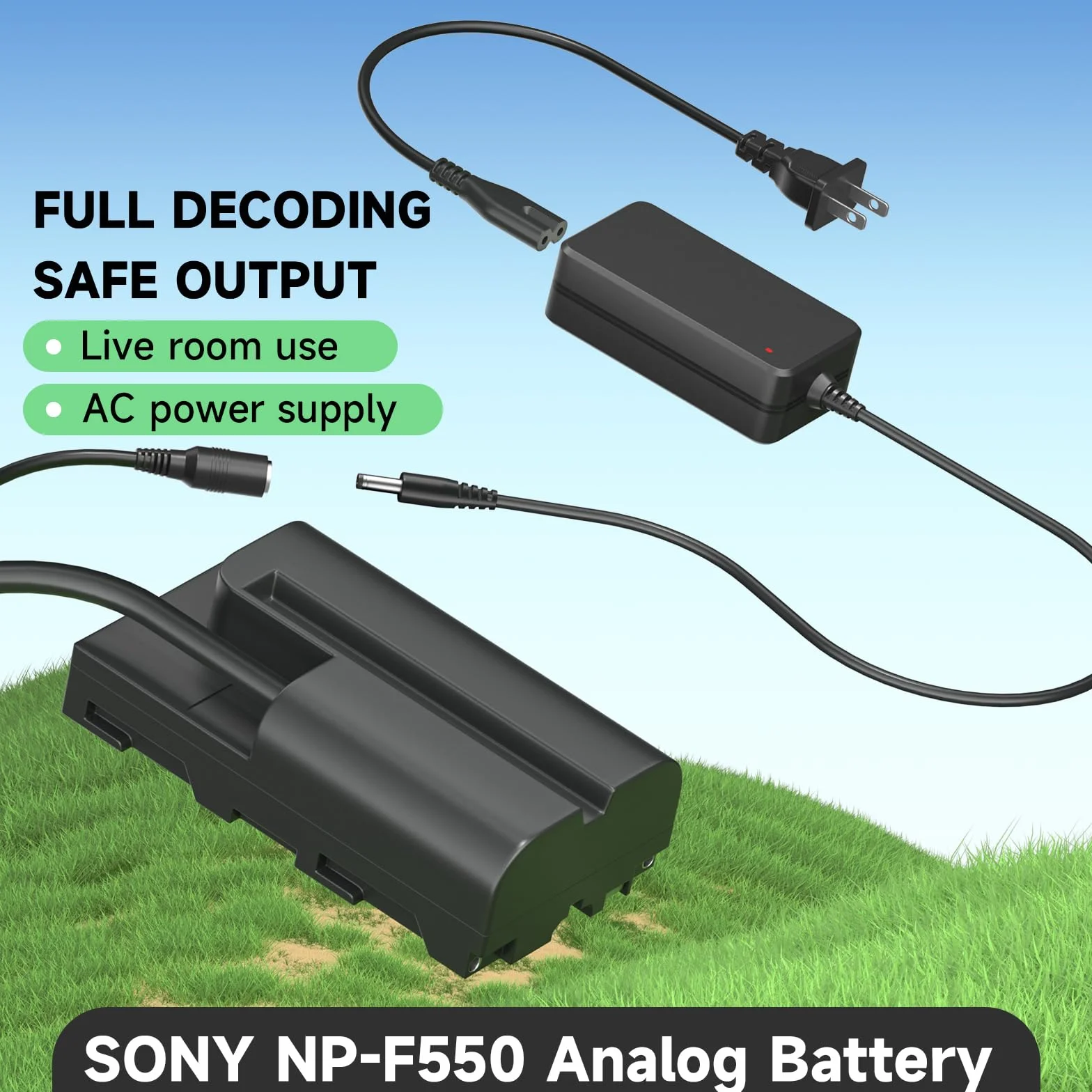 NP-F550/F770/F970 atrapa zestawu akumulatorów, zasilacz sieciowy ze złączem akumulatora do Sony CCD-SC55 TR516 TR716 TR818 TR910 TR917