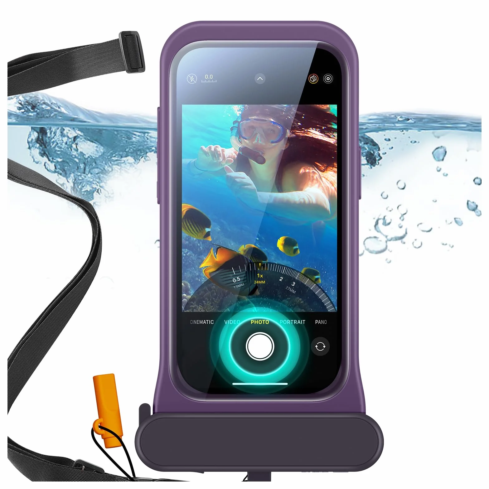 ESR Wodoszczelne etui na telefon komórkowy iPhone 15 Pro Max / 14 Pro Max, wrażliwość na dotyk pod wodą, pływające, wodoodporne etui na telefon komórkowy IPX8, z paskiem do noszenia, podwodne,