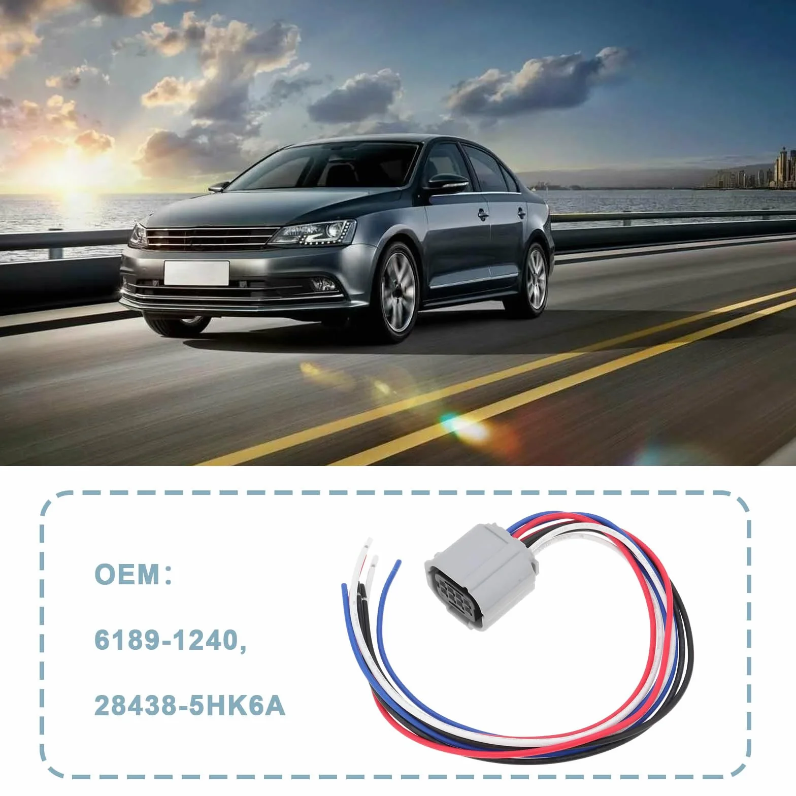 Samochodowy 8-pinowy przedni radar sonarowy złącze czujnika 6189-1240 28438-5HK6A kompatybilne z Nissan Altima 2019-2022