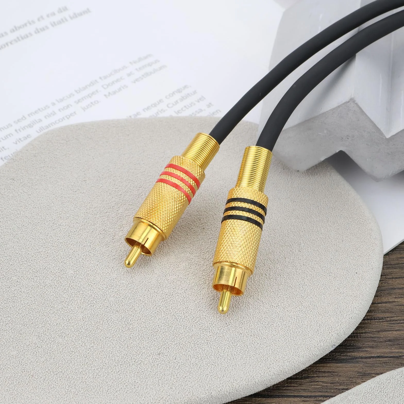 1 Piece 5-Pin DIN Male to 2-RCA Male Audio Cable Phono Male Plugs Audio Cable Compatible with Bang Compatible with Naim Black 3FT