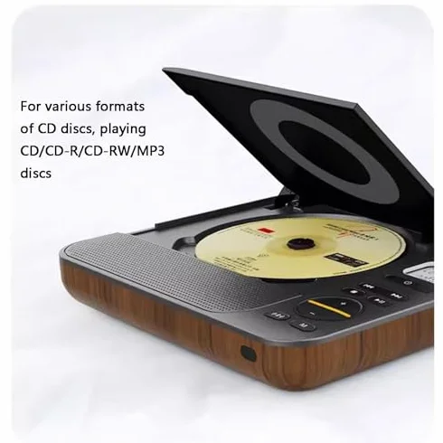 Przenośny odtwarzacz CD Bluetooth – ładowany, pilot zdalnego sterowania, wyświetlacz LED, obsługuje CD, Bluetooth, radio FM, dysk U, AUX, idealny dla miłośników muzyki w podróży