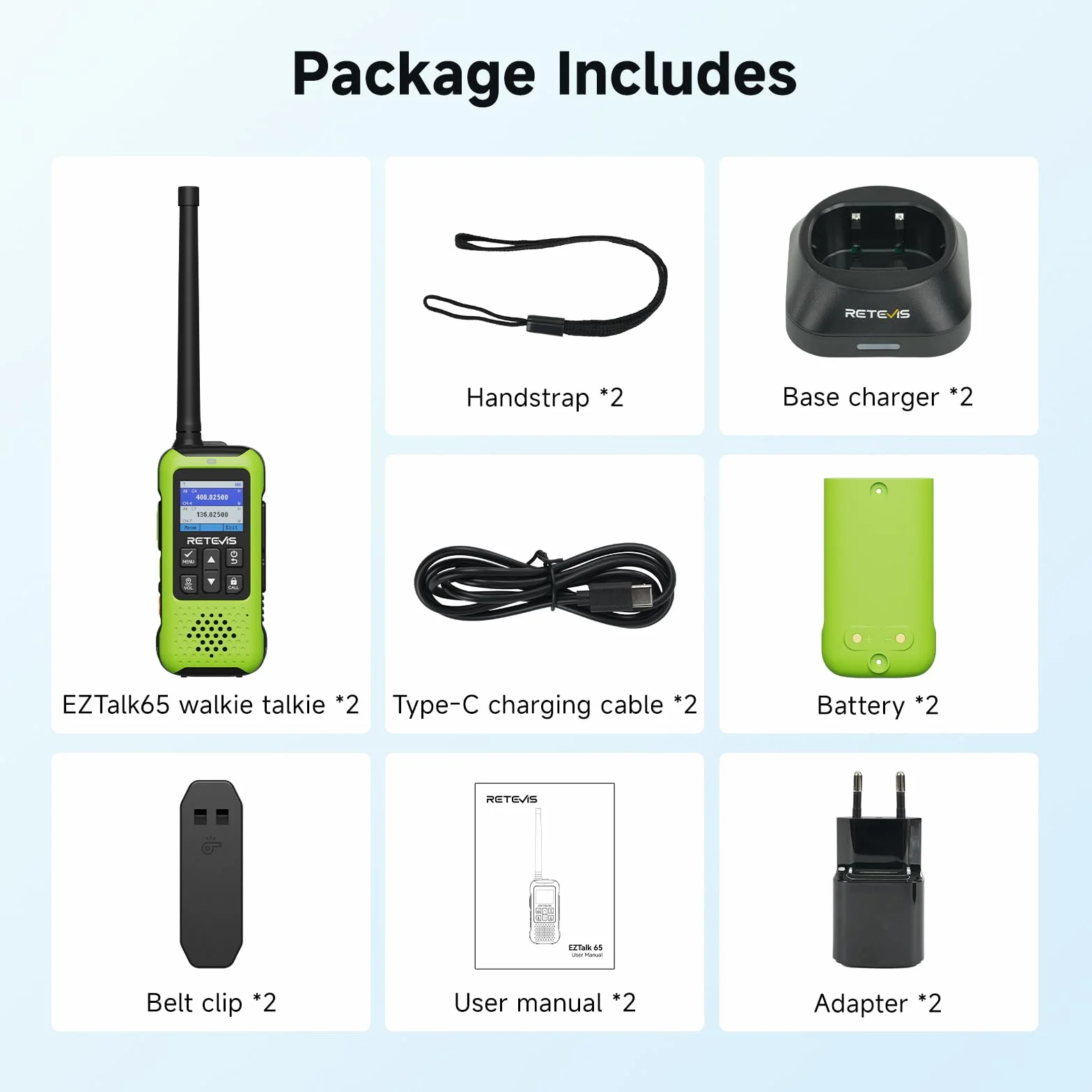 Retevis EZTalk 65 Radiotelefony z Lokalizatorem, Pozycjonowanie GPS+BDS, Programowalne przez APP, Rysunkowa Mapa, Dwubandowa Komunikacja Radiowa do Wspinaczki i Wędrówek Outdoor (1 Para)