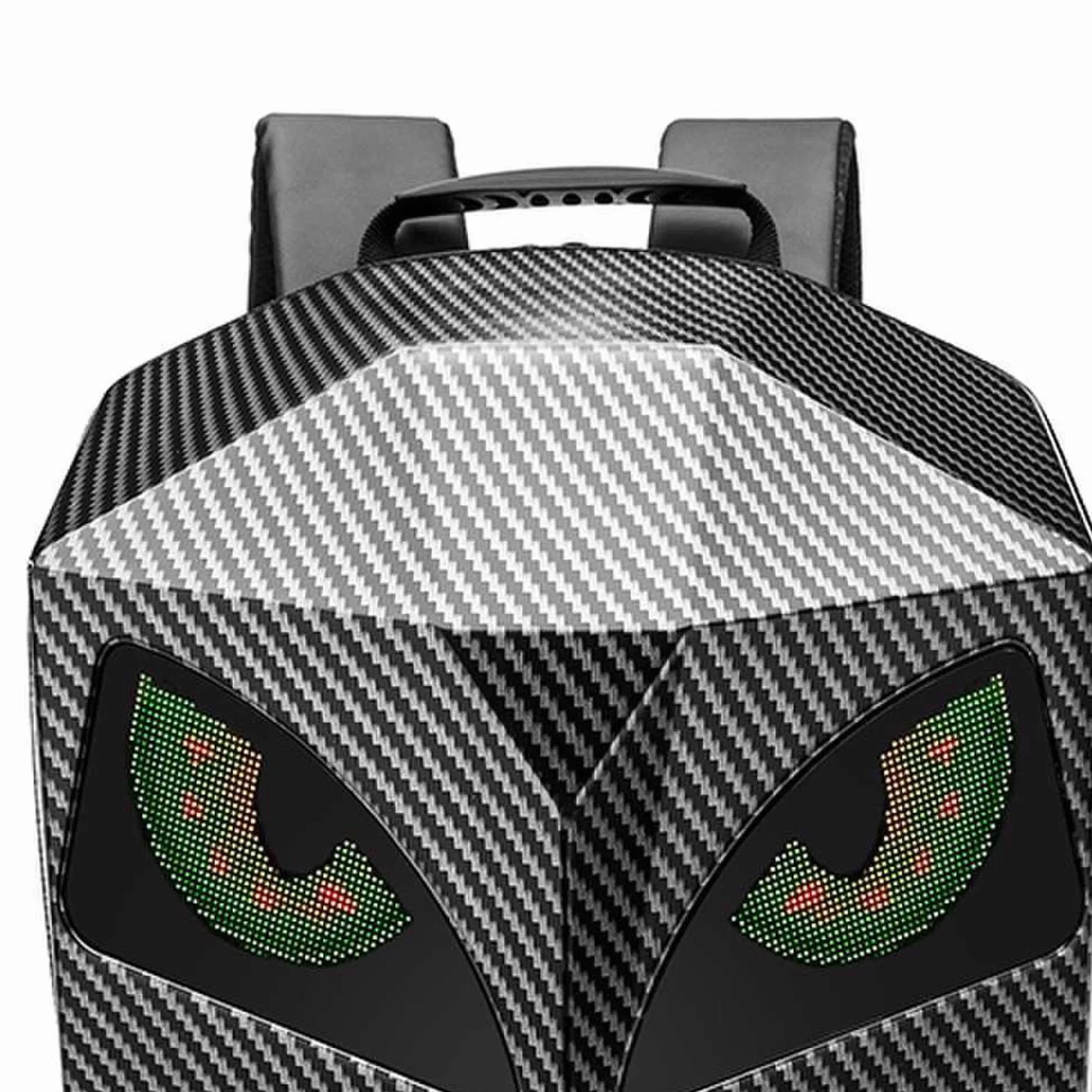 Plecak LED z Programowalnym Ekranem, Twarda Obudowa Torba na Laptopa Zasilana Przez USB, do Podróży Motocyklem