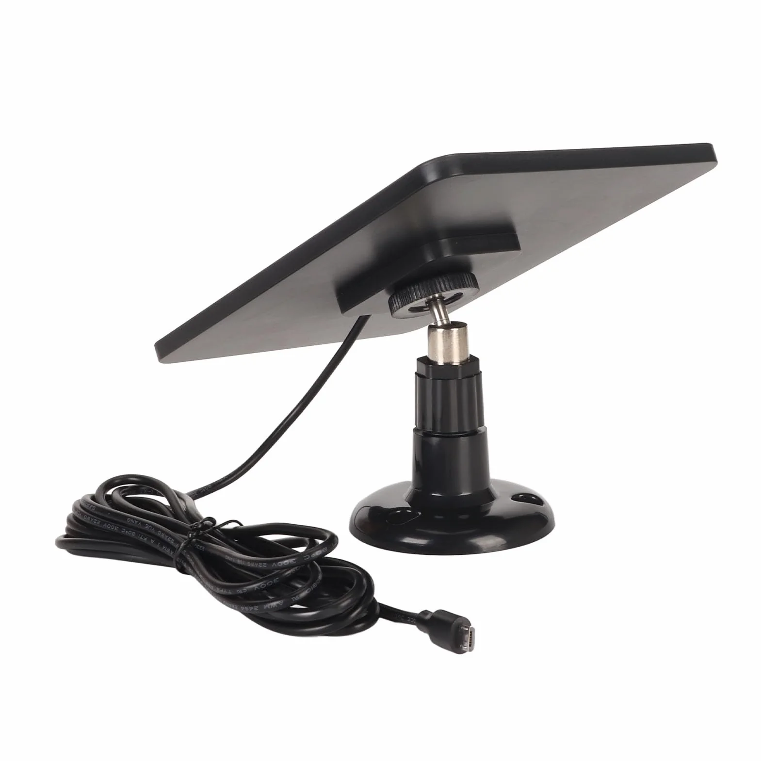 lyrlody Panel Słoneczny 5 V do Kamer Bezpieczeństwa, ładowarka Słoneczna z Krzemu Monokrystalicznego 4 W z Kablem USB IP65, do Kamer Zewnętrznych (BLACK)