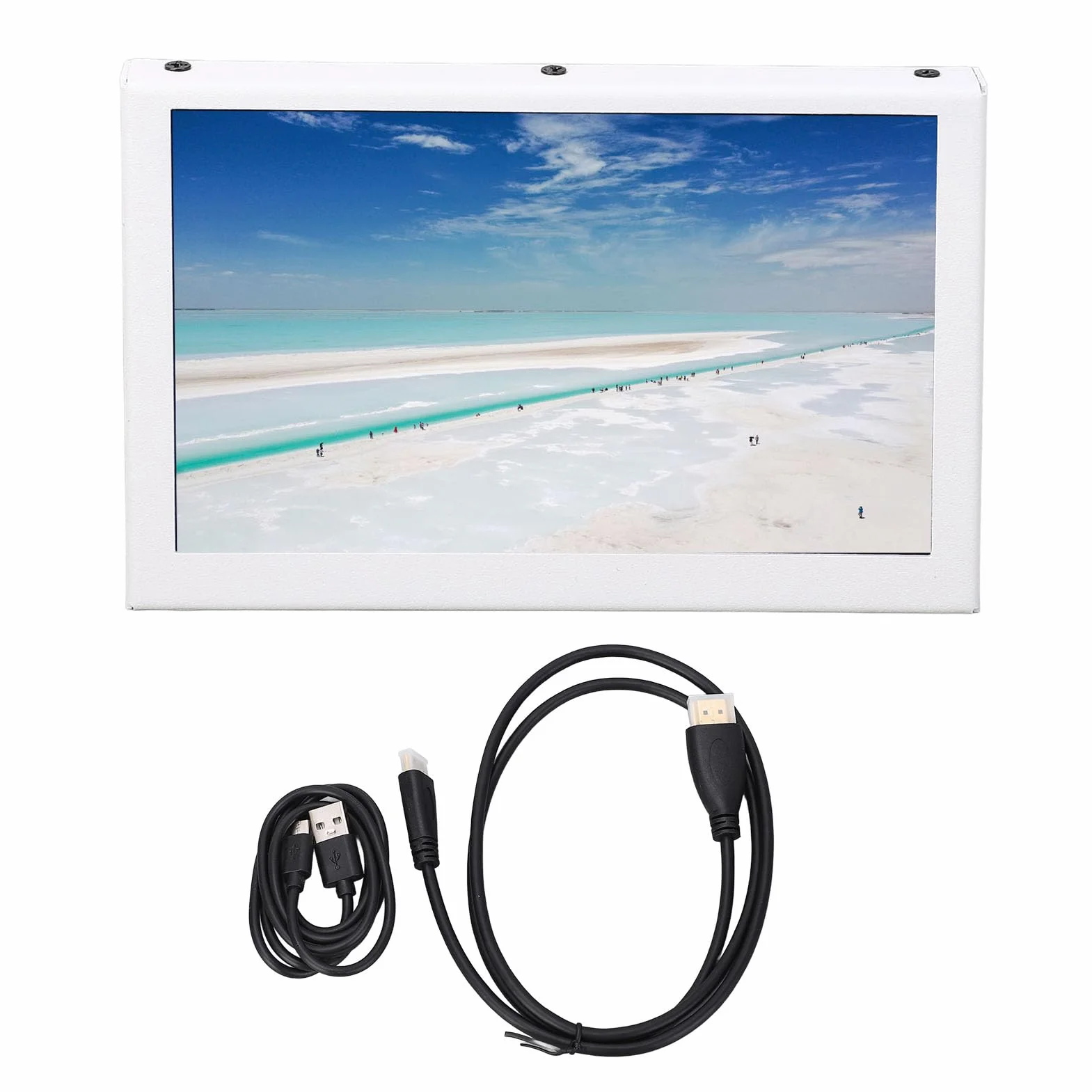 5,0-calowy Ekran Mini IPS z Dwoma Głośnikami, Obudowa ze Stopu Aluminium, Zewnętrzny Monitor 800x480 do Laptopa, Komputera PC, Telewizora, Kompatybilny z Pi, Debian, 10