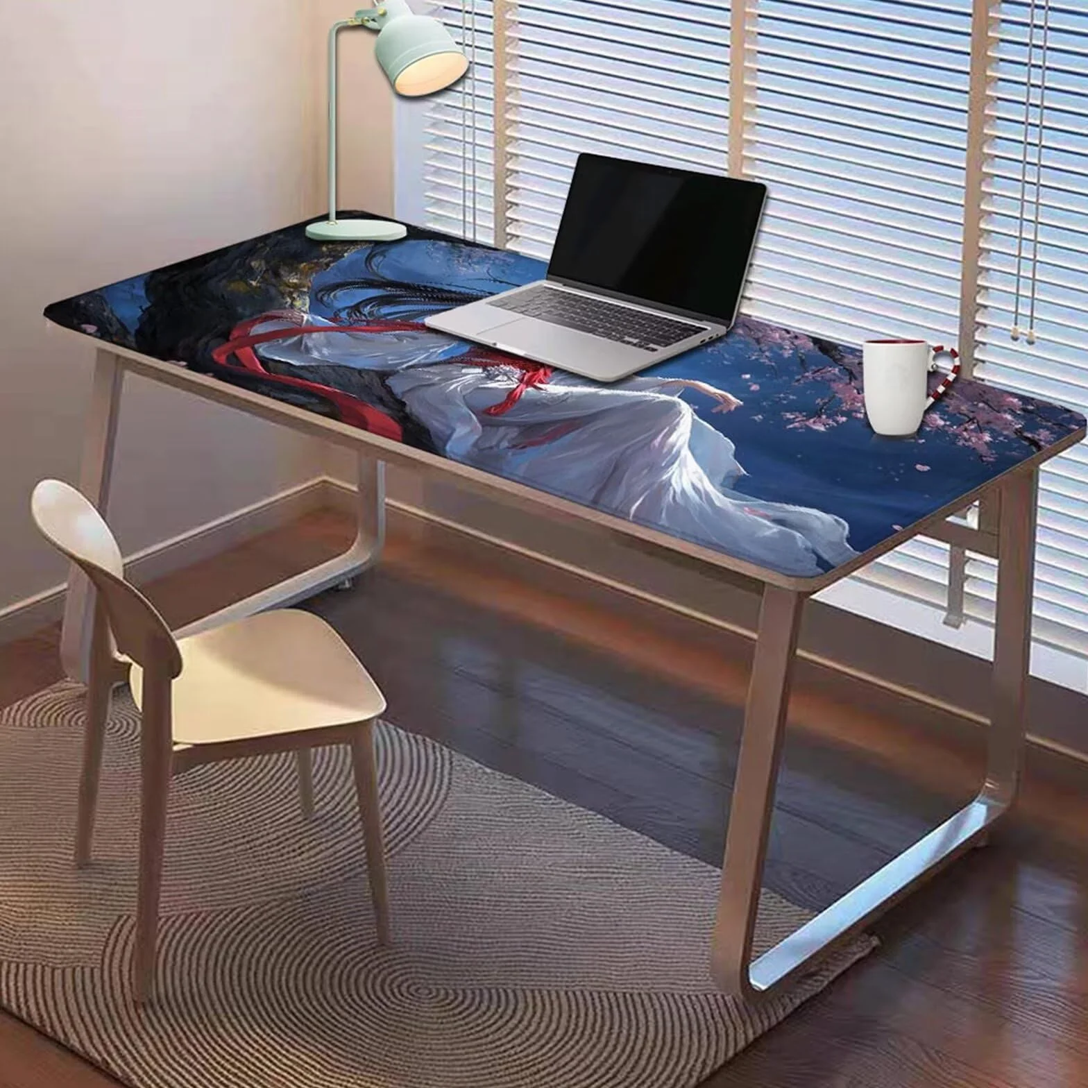 Gamingowa podkładka pod mysz 1200 x 600 x 3 mm, XXL, wodoszczelna, odporna na ścieranie, z przyszytymi krawędziami, niebieska, podkładka na biurko, poprawia prędkość i precyzję pod laptopa, komputer