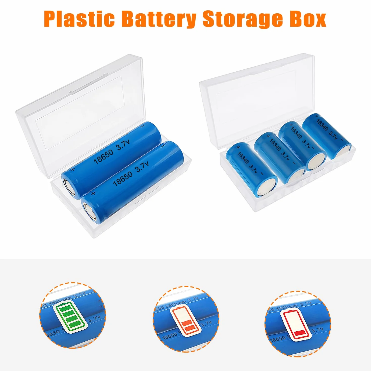 8 Sztuk 18650 Uchwyty na Baterie, KUOQIY 2 x 3.7V Battery Storage Box z Wire, z 2 Sztuk Plastikowym Pojemnikiem na Baterie i Śrubokrętami i Śrubami