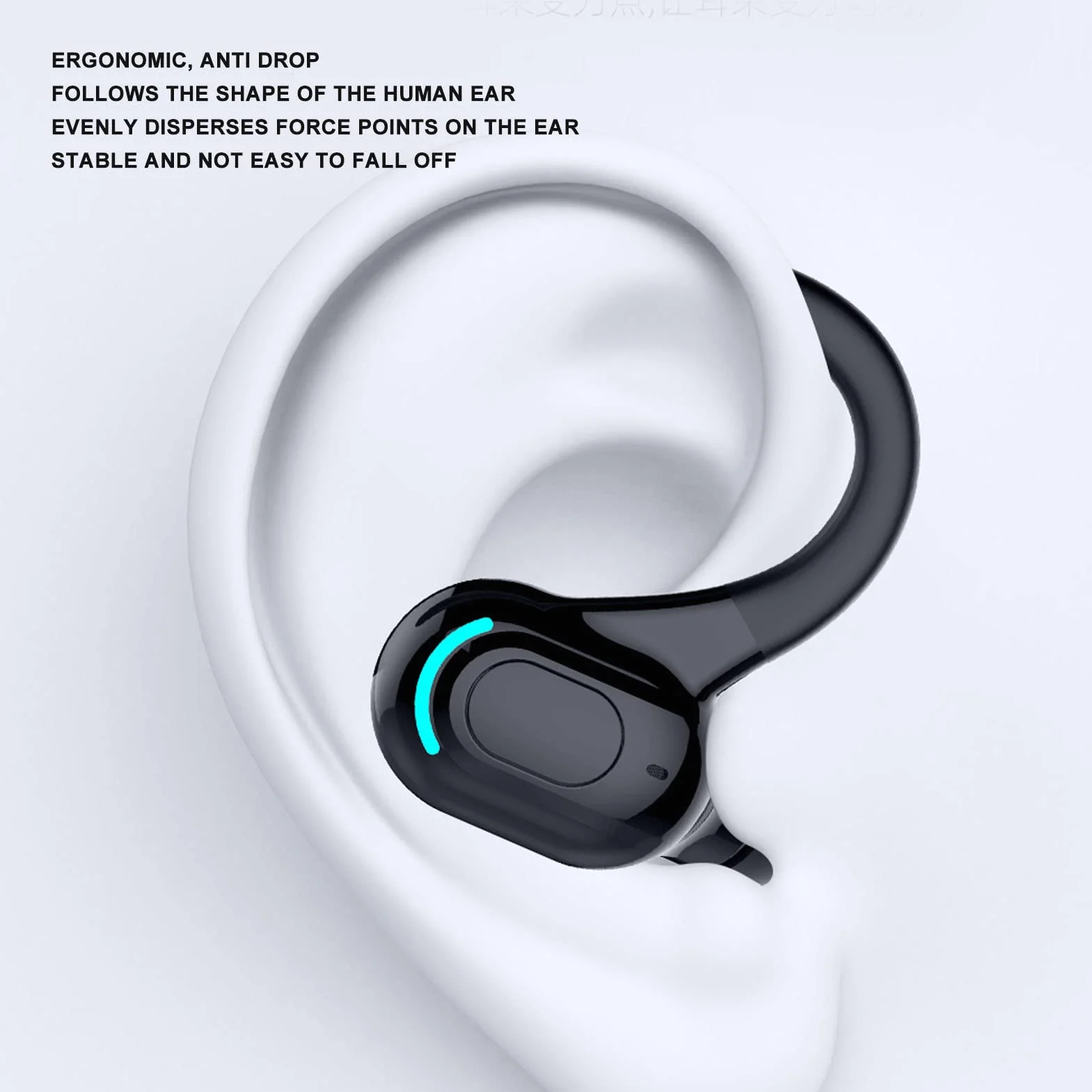 Monofoniczny Zestaw Słuchawkowy Bluetooth, Zestaw Głośnomówiący z Mikrofonem z redukcją Szumów, wodoodporność IPX4, Bezprzewodowa Słuchawka Stereo do Prowadzenia Biura Biznesowego