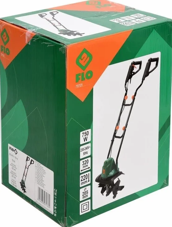 FLO Frez ogrodowy 750 W, 4 ostrza - szerokość robocza 32 cm