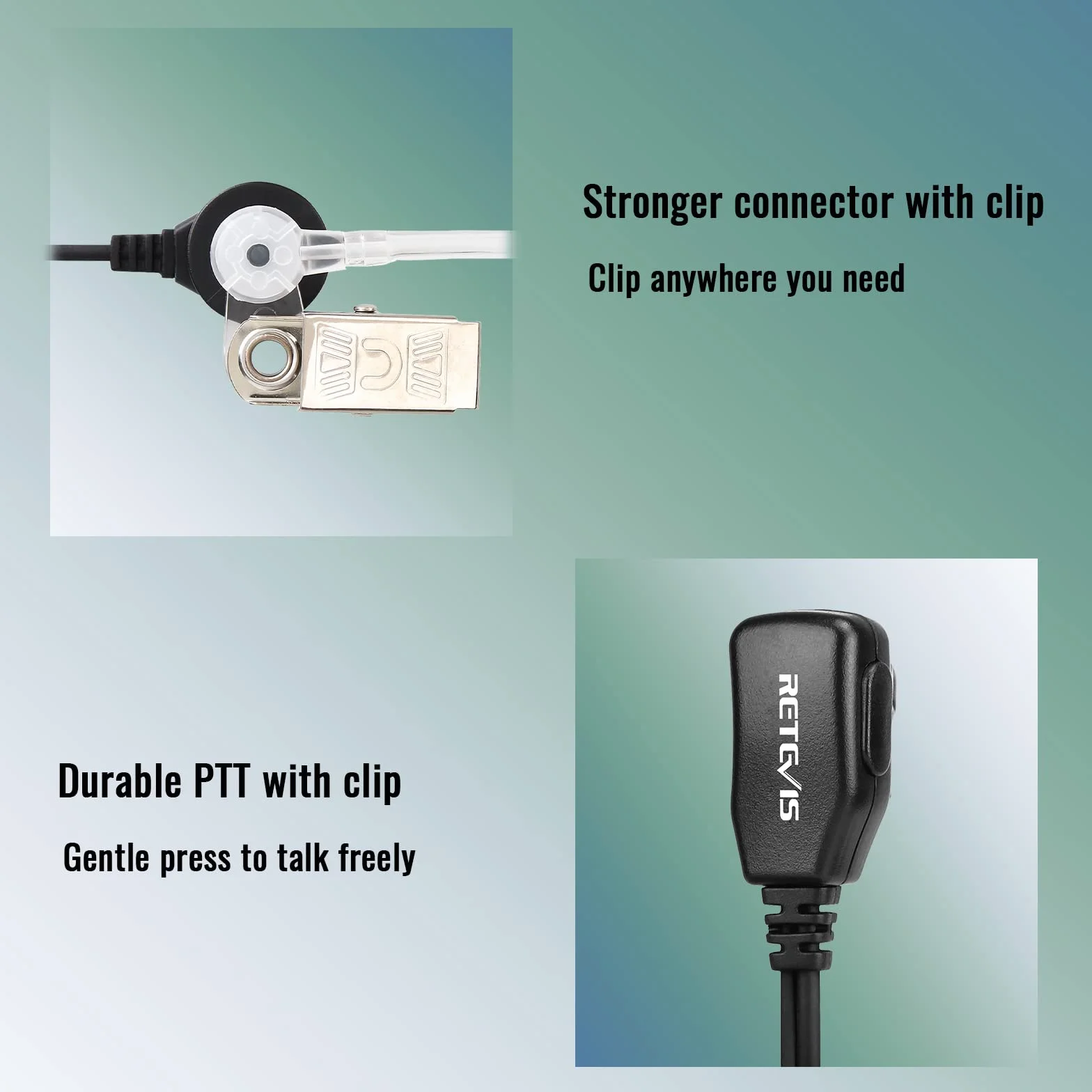 Retevis 2-pinowa słuchawka Walkie Talkie, rurka, słuchawka, kompatybilna z Motorola DP1400, CP040, GP68, GP88, GP300 CT150 Pro1150 HYT TC-500 TC-600 Walkies (2 szt.)