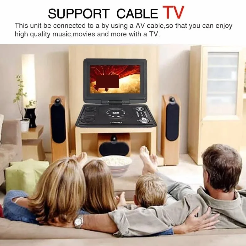 Przenośny odtwarzacz DVD, Odtwarzacz DVD 13-calowy przenośny przenośny cyfrowy odtwarzacz multimedialny HD TV EVD Radio Karta SD U Disk,for Home,Car
