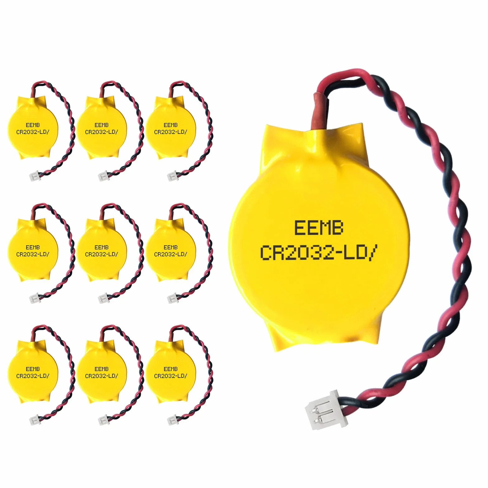 10X EEMB 3V CR2032 Bateria CMOS z przewodami drutowymi i złączem drutu MOLEX do komputera lub laptopa Bateria płyty głównej