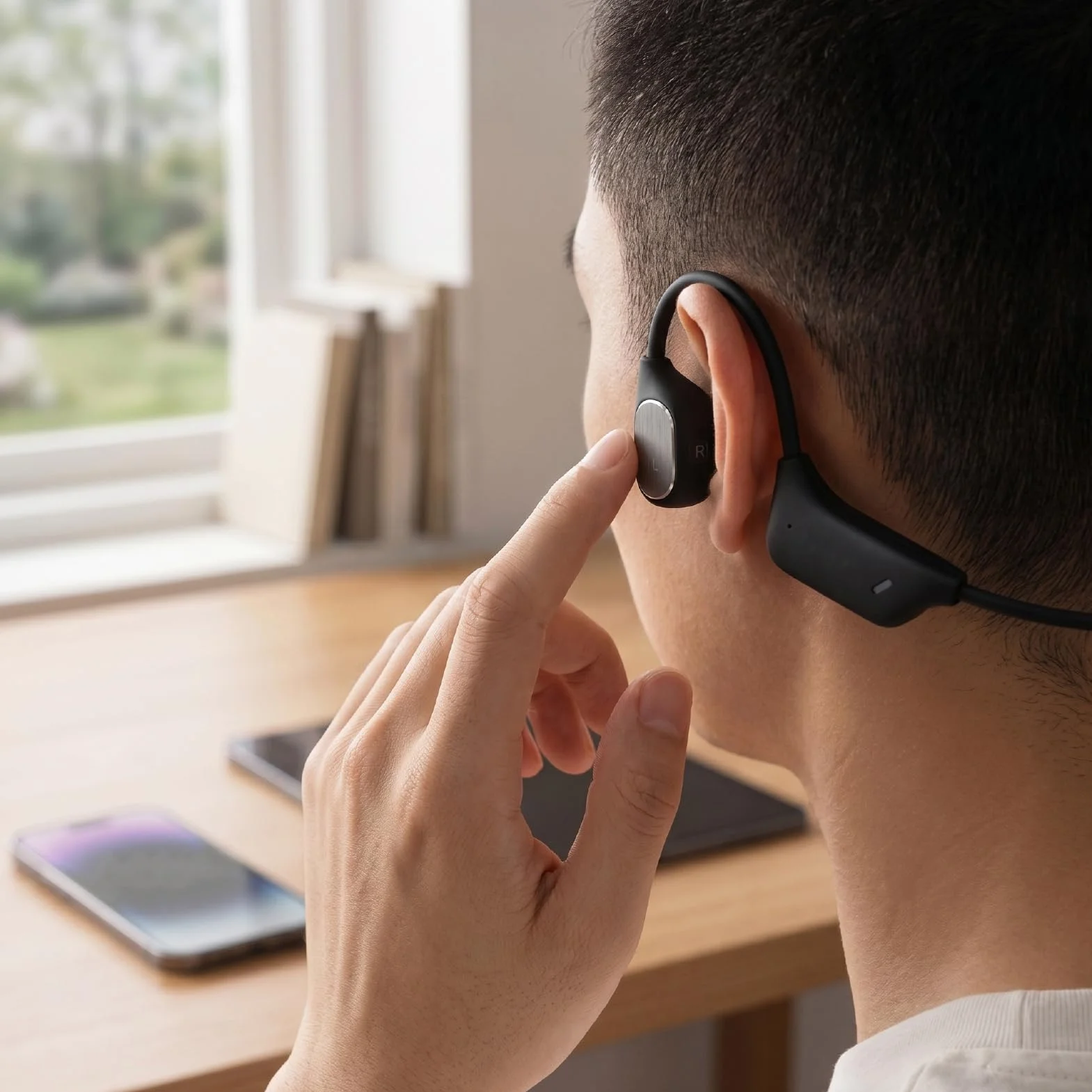 Zunate Słuchawki z Przewodnictwem Kostnym Bezprzewodowy Zestaw Słuchawkowy Bluetooth 5.4 z redukcją Szumów IP67 Wodoodporny do Sportowych Treningów Biegowych Bezpieczne, Lekkie Dopasowanie
