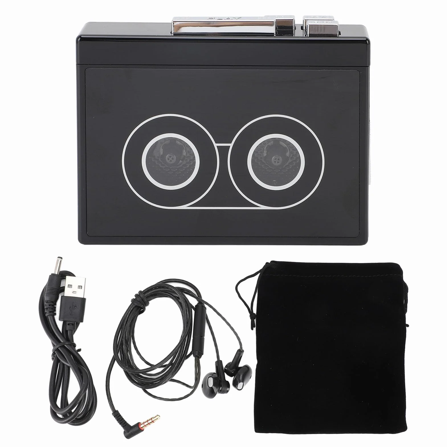 Przenośny Odtwarzacz Kasetowy, Odtwarzacz MP3 Bluetooth, Konwerter Kasety USB C na MP3 z funkcją Automatycznego Cofania i Radiem FM, Idealny dla Entuzjastów Muzyki Vintage i Digitalizacji