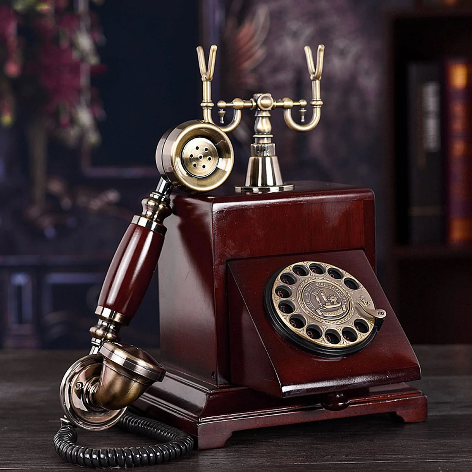 WangXLDD Telefon stacjonarny na biurko w stylu vintage, wielofunkcyjny telefon domowy, telefon retro vintage do domu / hotelu / biura (#2)