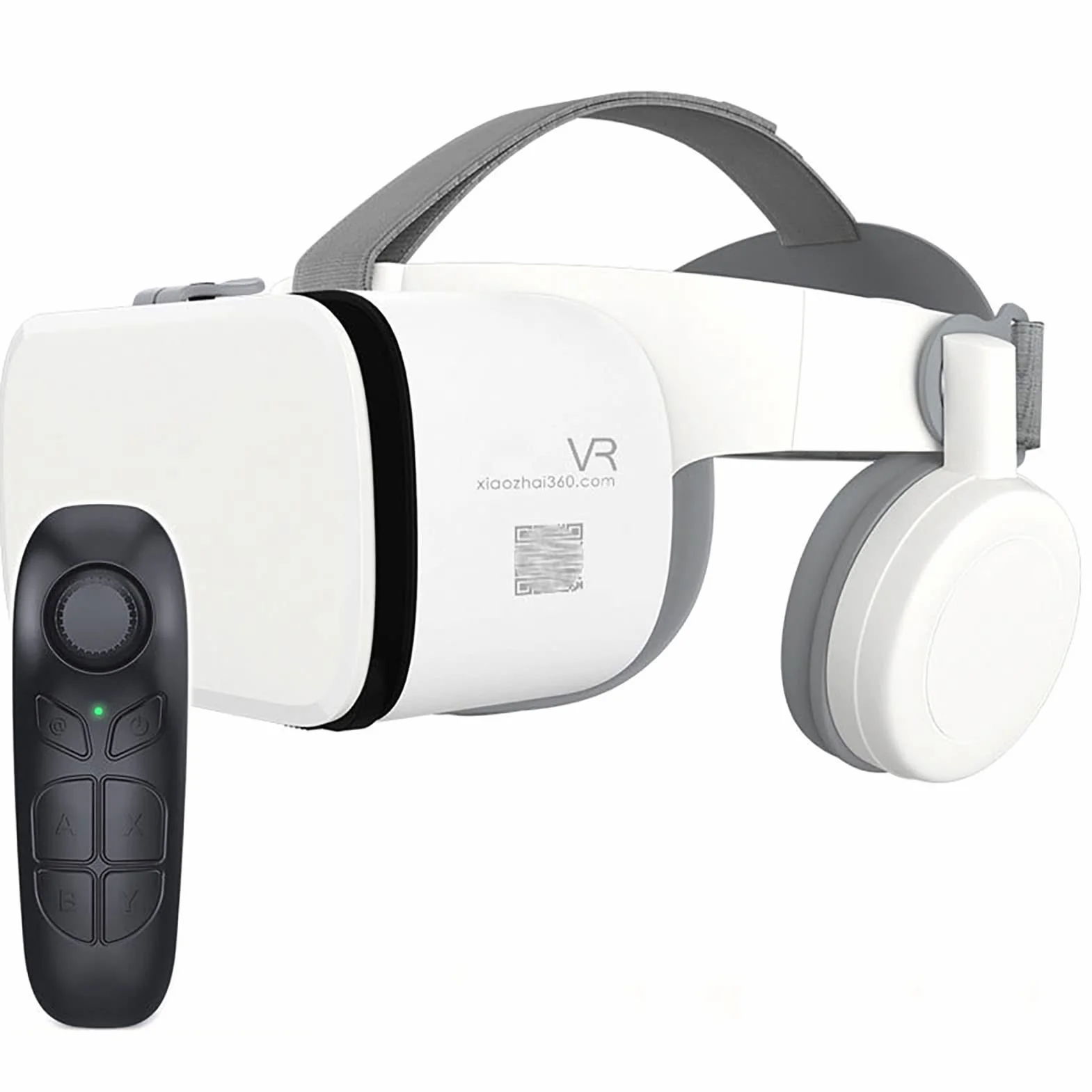 Zestaw słuchawkowy do wirtualnej rzeczywistości 3D VR z pilotem zdalnego sterowania, widowisko stereo VR do filmów i gier Bluetooth bezprzewodowe okulary VR kompatybilne z 4,7-6,3 cala iPhone iOS / Android (kolor: biały, rozmiar: B03