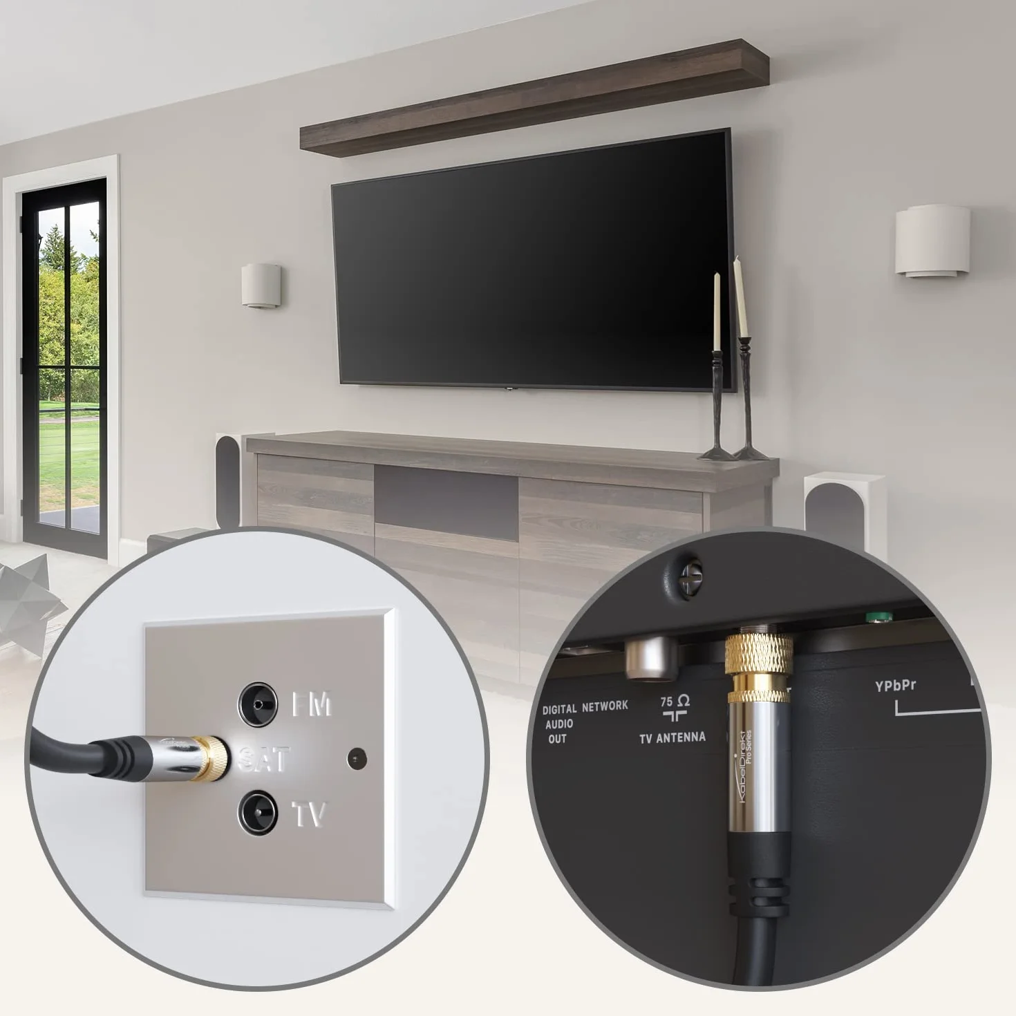 KabelDirekt – Kabel Antenowy, Koncentryczny, Sat – 2 m – Kabel TV 4K z metalowym złączem F – Dostępny w długościach od 0,5 do 30 m (radia/TV, DVB-T, DVB-C, DVB-S/DVB-S2, internet, czarny)