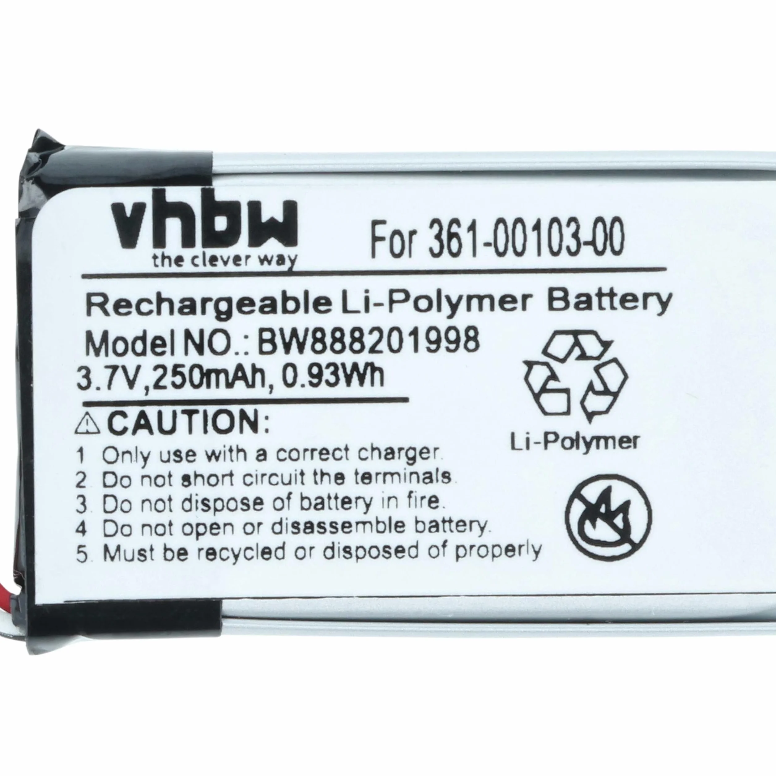 vhbw Bateria zamienna do kamery Garmin 361-00103-00 250 mAh 3,7 V litowo-polimerowa