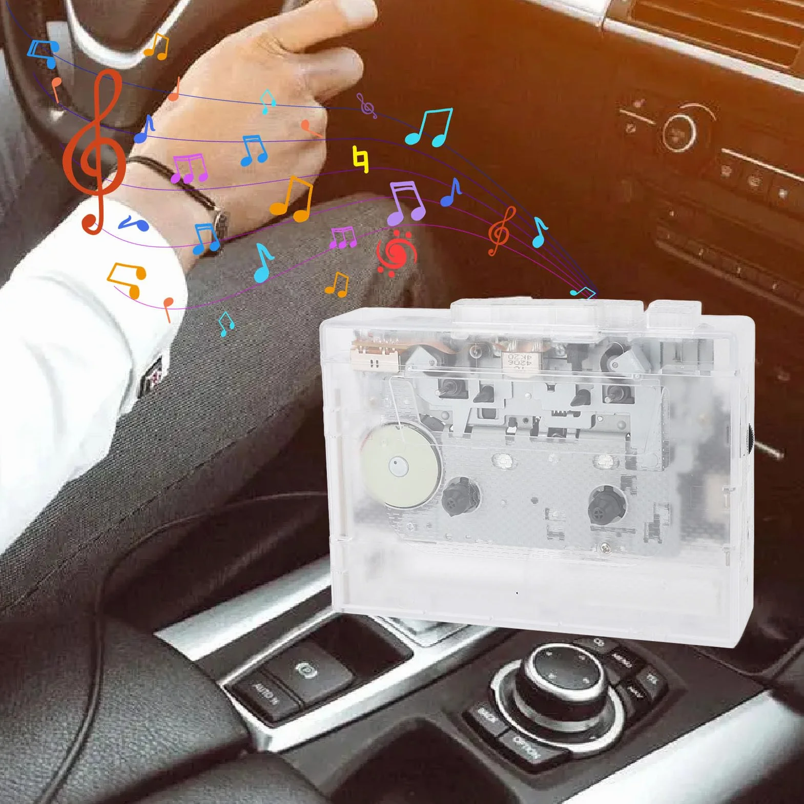 banapoy Odtwarzacz Kasetowy, Przezroczysty Odtwarzacz Kasetowy z Radiem FM, Gniazdo Słuchawkowe, Cyfrowy Konwerter Dysku USB na MP3, Taśm dla Miłośników Muzyki