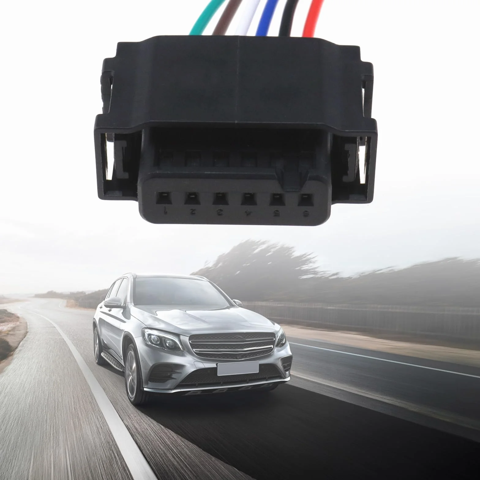 Złącze czujnika radaru samochodowego, wstępnie okablowane, 6-pinowe, 872-665-001, kompatybilne z Mercedes-Benz W205 klasy C S czujnik parkowania, złącze wtykowe wiązki przewodów 15 cm