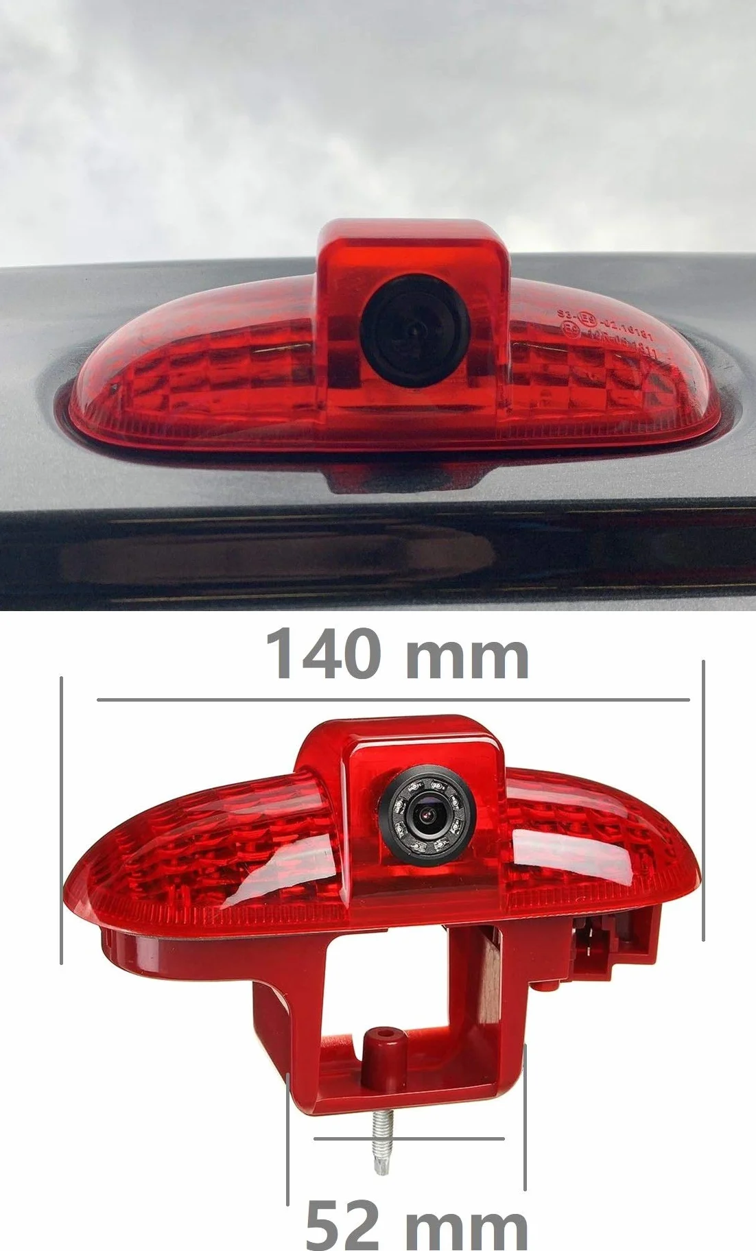 Auto trzeci dach Top Mount lampa hamowania kamera cofania do samochodu Renault Trafic,Opel Combo,Vauxhall Vivaro 2001-2014 + 7,0" monitor DVD TFT ekran samochodów ciężarowych wyświetlacz LCD