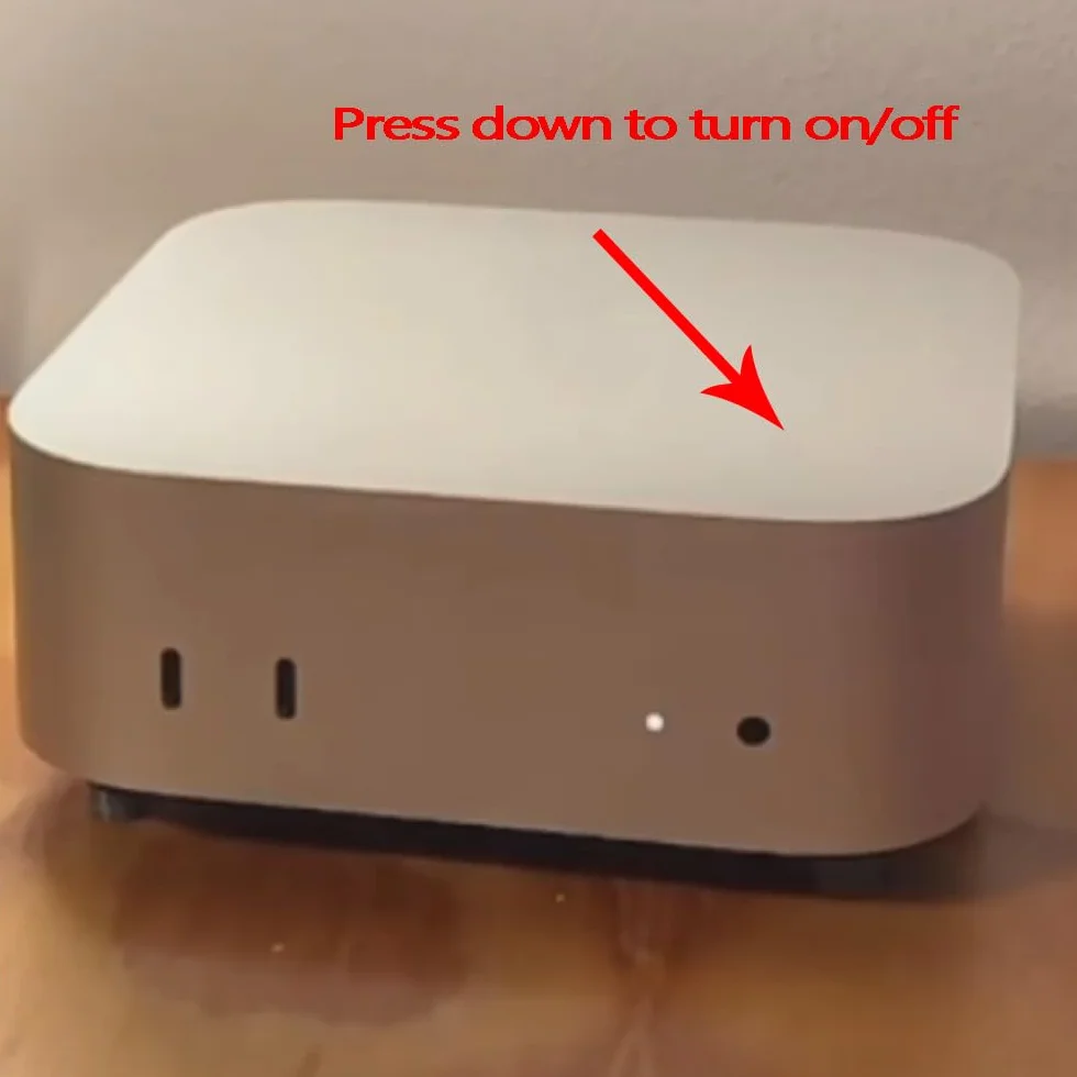 Przycisk zasilania pasuje do Mac Mini M4 2024, przełącznik push 3D, stojak pomocniczy (szary)