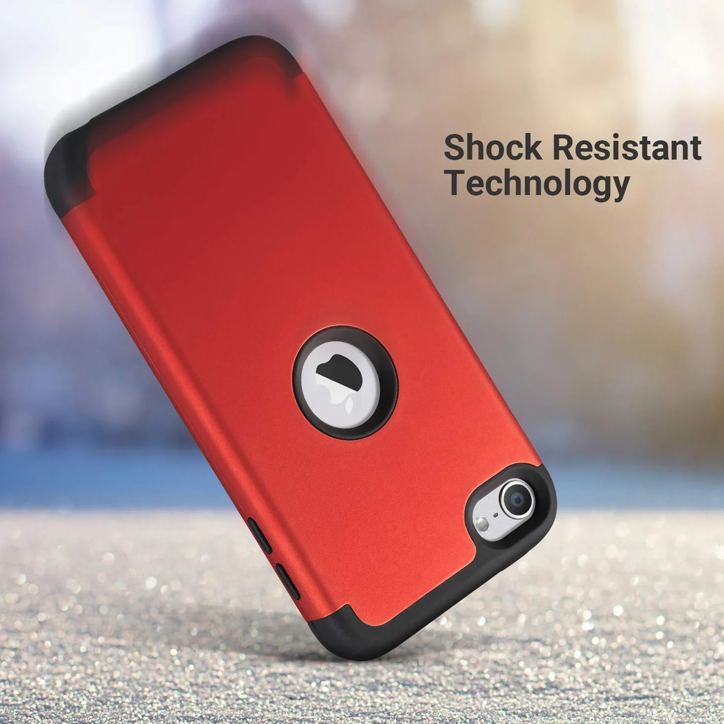 ULAK Etui Hybrydowe 3-warstwowe Silikonowe do Apple iPod Touch 5/6/7 Generacji - Czerwone