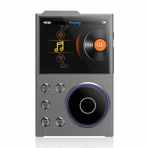 Odtwarzacz HiFi MP3 z Bluetooth, Bezstratny Cyfrowy Odtwarzacz Muzyki Audio DSD o Wysokiej Rozdzielczości, Przenośny Odtwarzacz Audio z kartą Pamięci 16 GB, Obsługa do 256 GB