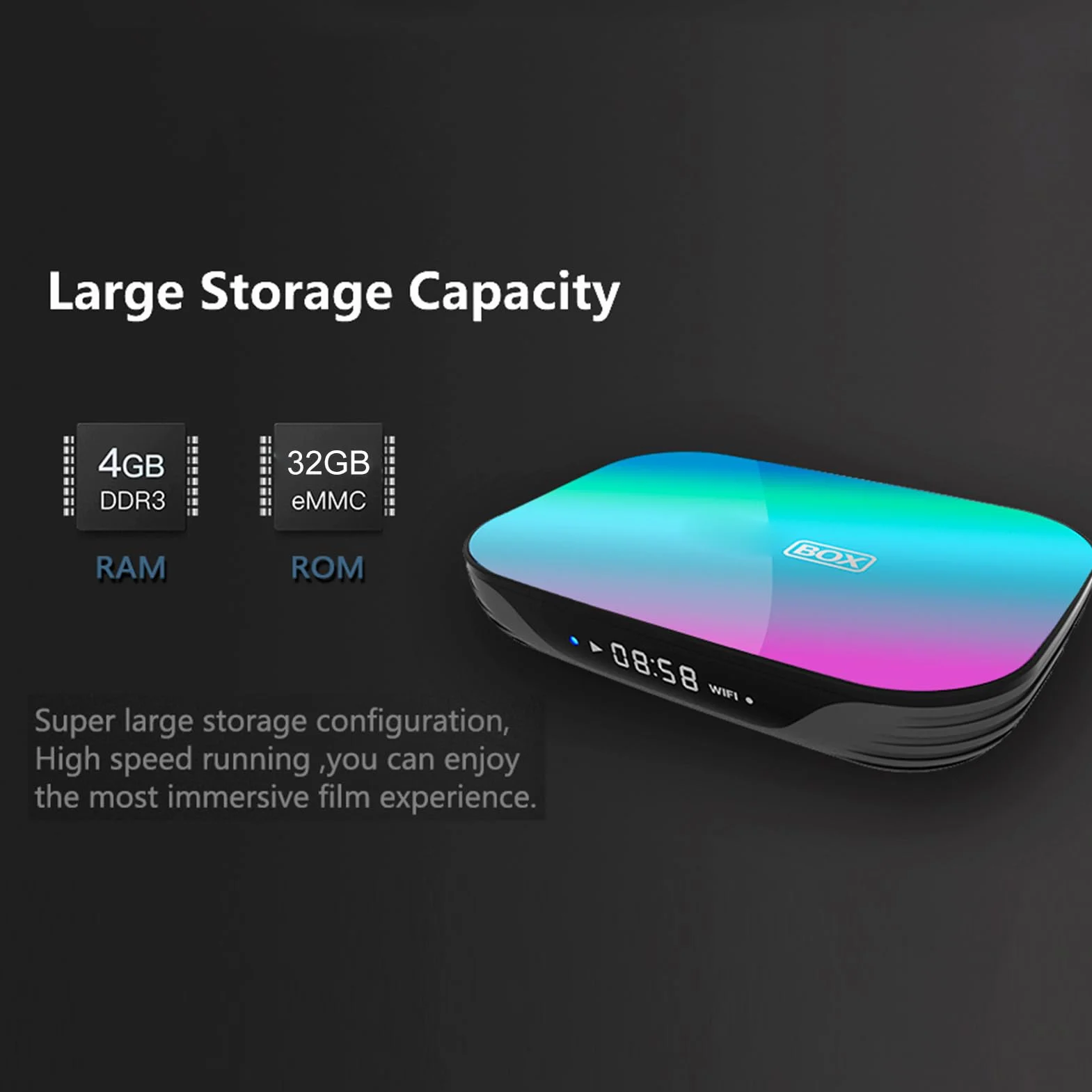 XUMIUZIY TV Box 8K, 4 GB DDR3, 32 GB EMMC, Czterordzeniowy Procesor S905X3, Podwójne WiFi 2.4G 5G, Gigabit Ethernet, USB 3.0, Wyjście AV do Domu (4+128G)