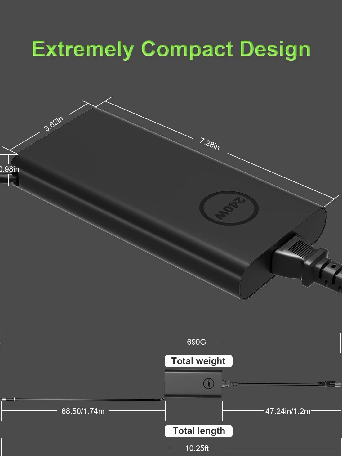 240W Nowe Slim Gan ładowarka kompatybilny z Dell G16 G15 G7 G5 Alienware x17 x16 x15 M18x X51 17 15 Precision 7780 7770 7680 7670 7560 3260 3551 Laptop