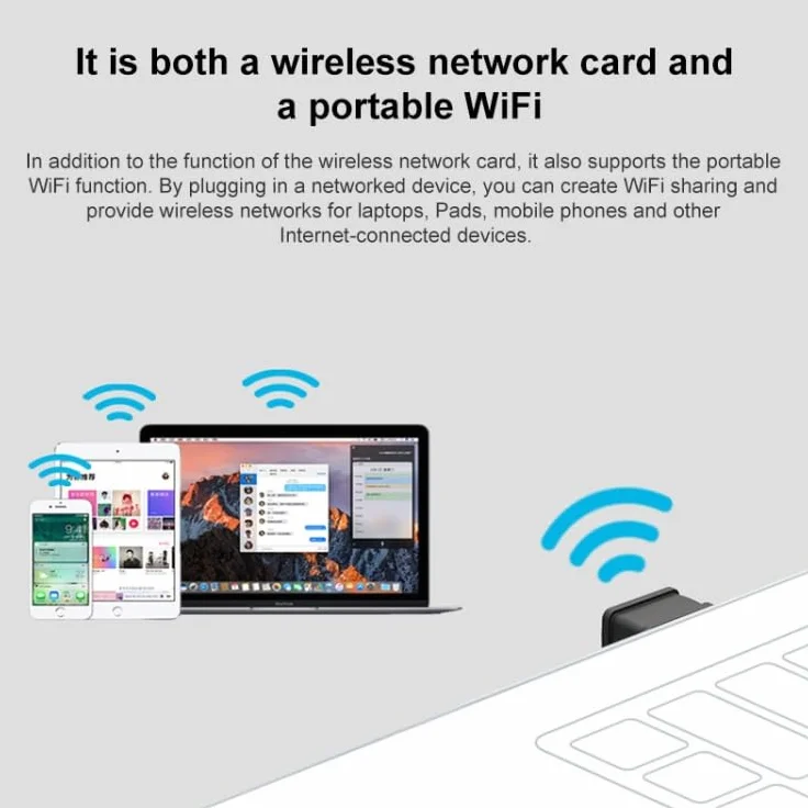Tenda Adapter USB W311MI Nano WiFi 6 AX300, 2,4 GHz 2,4 GHz 286 Mbps, tryb AP, WPA/WPA2, kompatybilny z Windows7/10/11/Linux (3.10-6.8)