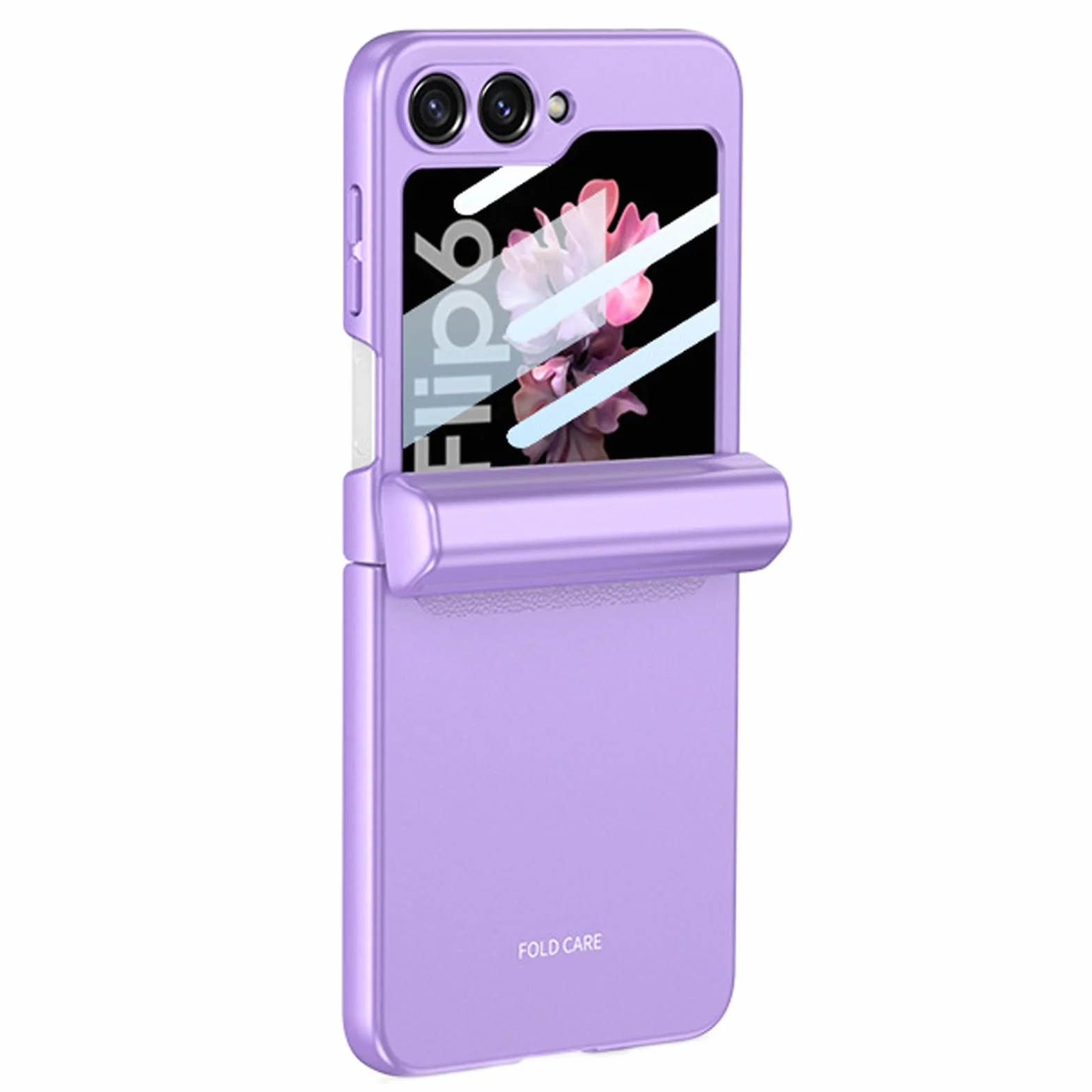 Etui do Samsunga Galaxy Z Flip 6, uchwyt S-Pen z magnetycznym zawiasem, wszechstronne etui na telefon komórkowy z etui ochronnym na ekran ze szkła hartowanego, fioletowe