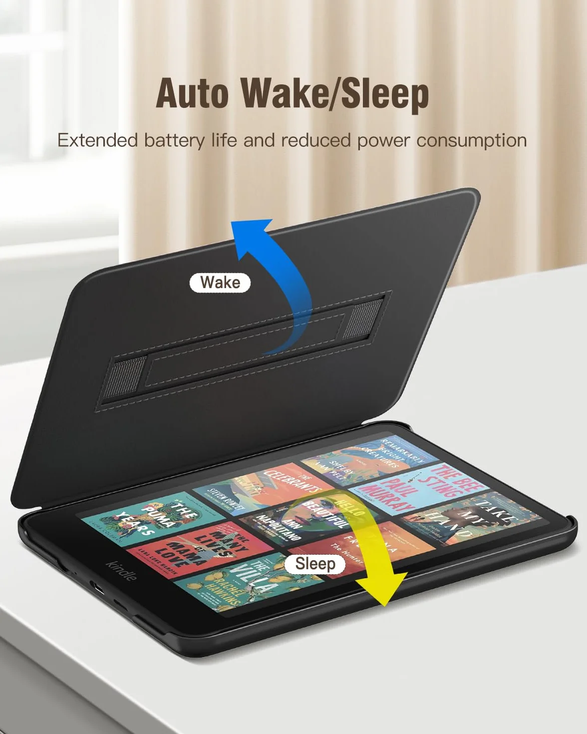 MoKo Case for 7" Kindle Paperwhite 12th Gen 2024 & Colorsoft, Denim Black | Compatible with Kindle Colorsoft Signature Edition 2024, Lightweight Cover with Hand Strap, Auto Wake/Sleep