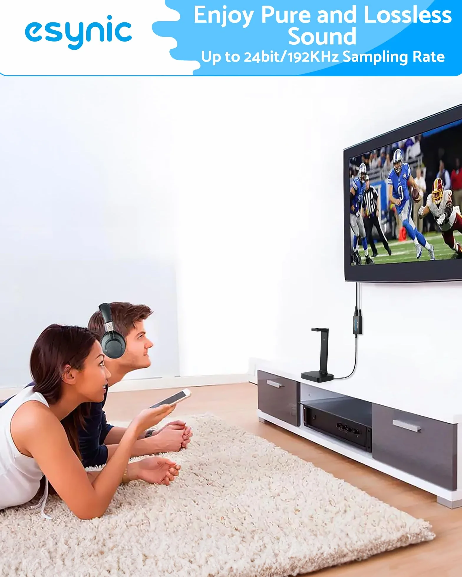 eSynic Profesjonalny ekstraktor audio 192 kHz eARC ARC HDMI do optycznego ekstraktora audio z HDMI i kablem optycznym obsługuje format audio 5.0 i 2.0 do HDTV do soundbara (należy podłączyć telewizor