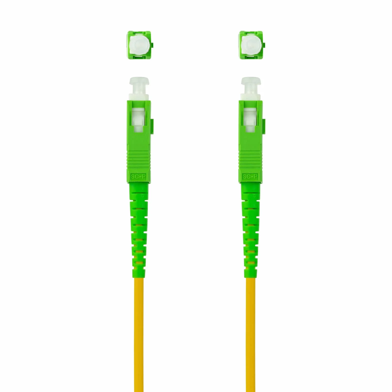 NANOCABLE 10.20.0010- Kabel światłowodowy do routera SC/APC do SC/APC Pojedynczy Simplex LSZH, Żółty, 10 m