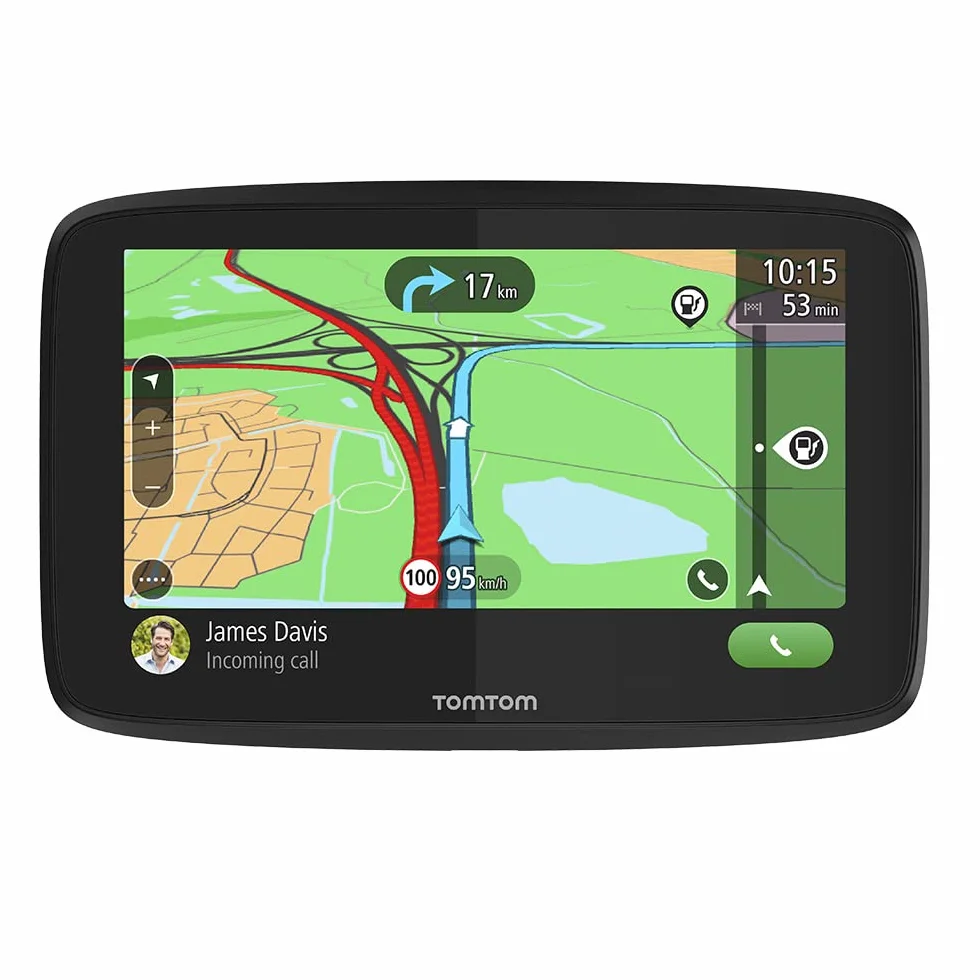 TomTom GO Essential 6 Nawigacja GPS z ekranem 5 cali, (tryb głośnomówiący, Siri, Google Now, Wi-Fi, TomTom Traffic przez smartfon, wiadomościami ze smartfonu)