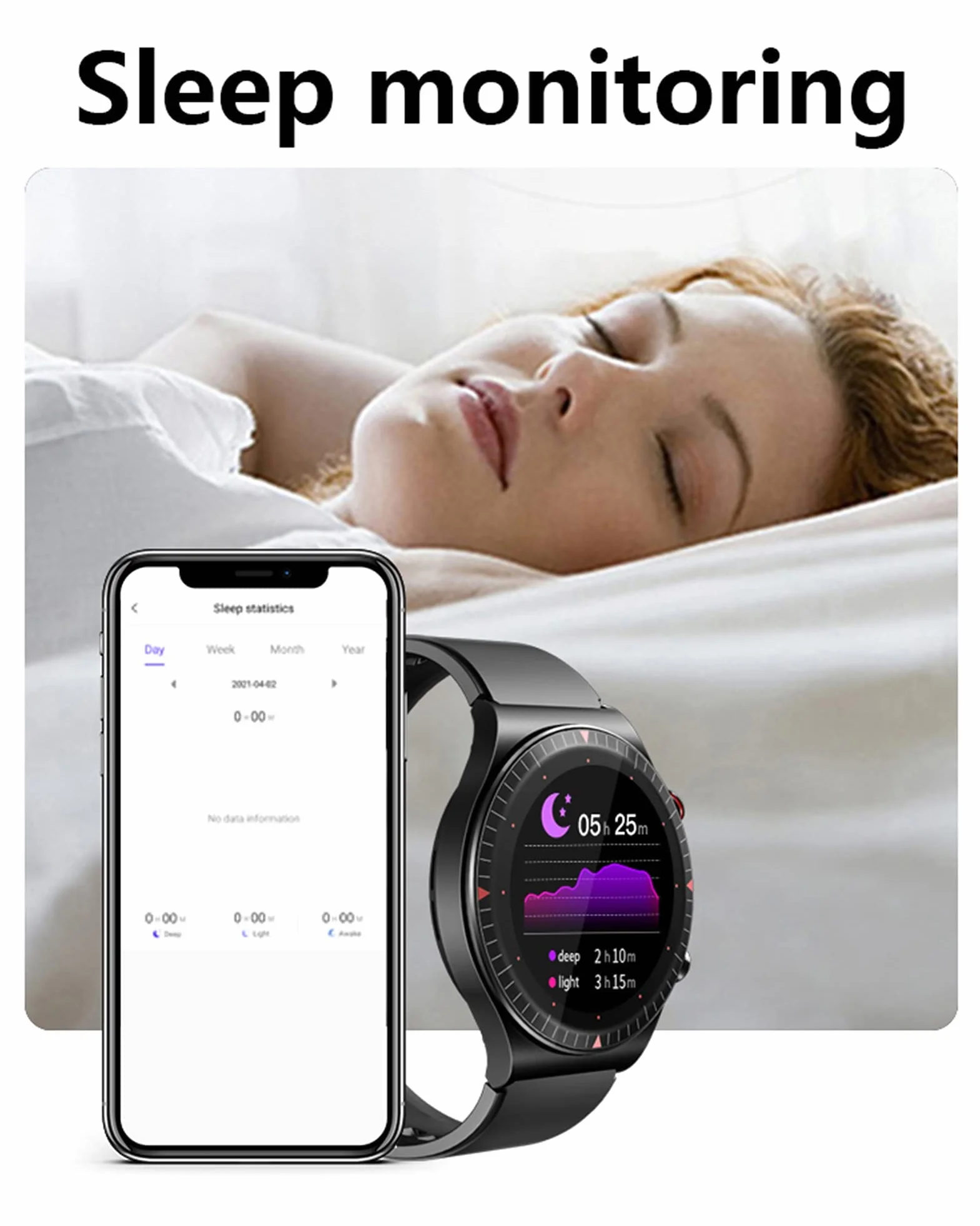 Inteligentny zegarek Wodoodporny zegarek Zegarek fitness z pulsometrem Fitness Tracker z monitorem ciśnienia krwi/snu Inteligentne zegarki męskie i żeńskie na telefony z systemem iOS Android (biały)