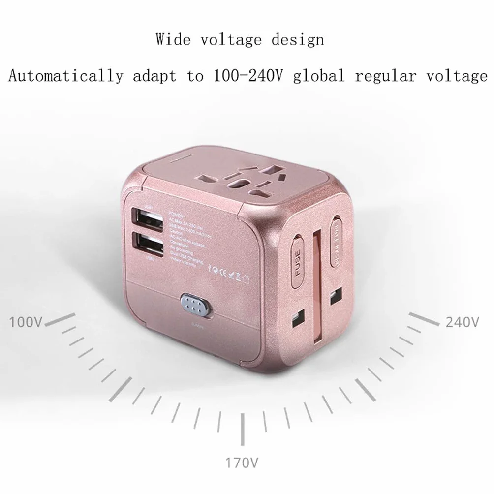 Przenośne podróże Międzynarodowe Gniazdo Konwersji Międzynarodowej, Worldwide Universal Adapter, Universal Socket Converter (Color : Gold)