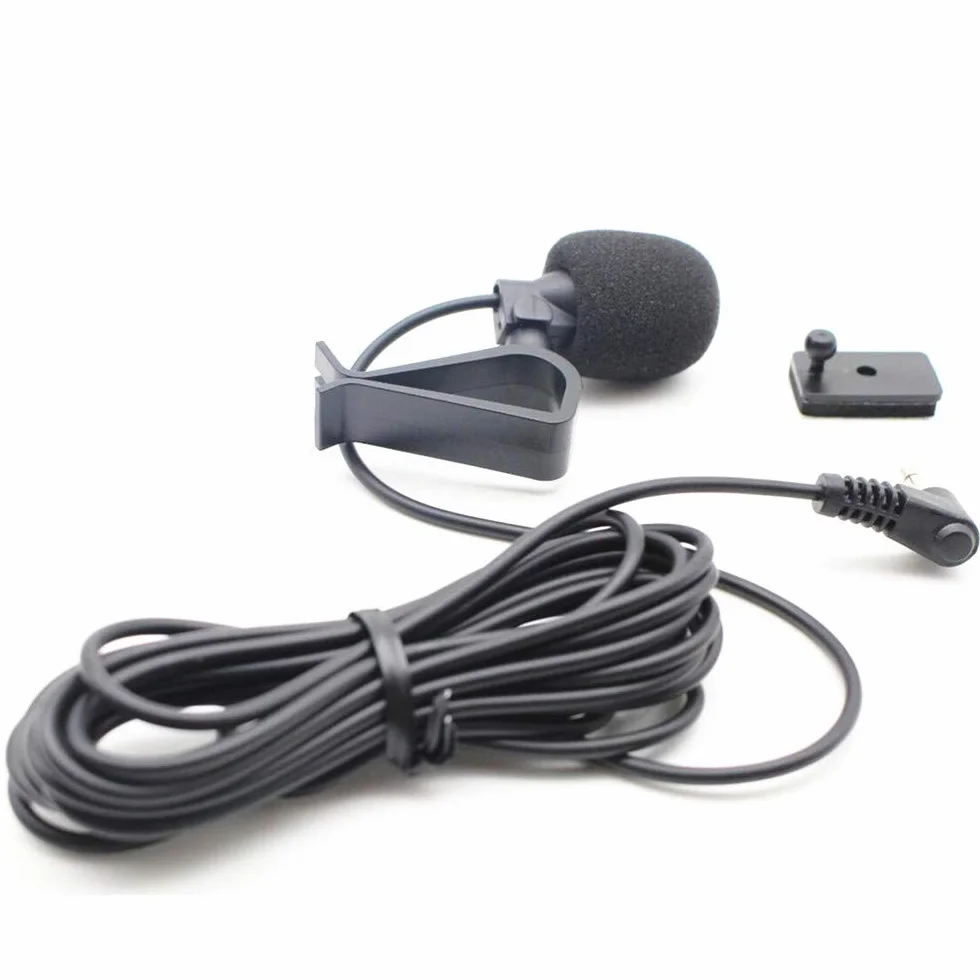 Zewnętrzny mikrofon 3,5 mm z kablem montażowym 3 m, mikrofon do radioodtwarzacza samochodowego i pojazdu z obsługą Bluetooth stereo, radio, GPS i DVD